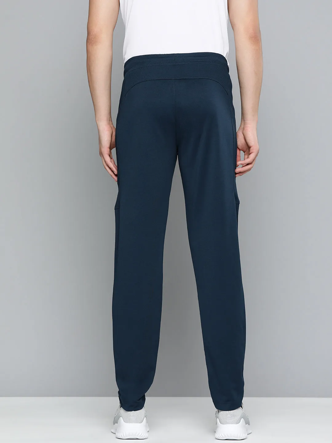 Alcis Men Navy Blue Solid Slim Fit Track Pants Flexible Fabric