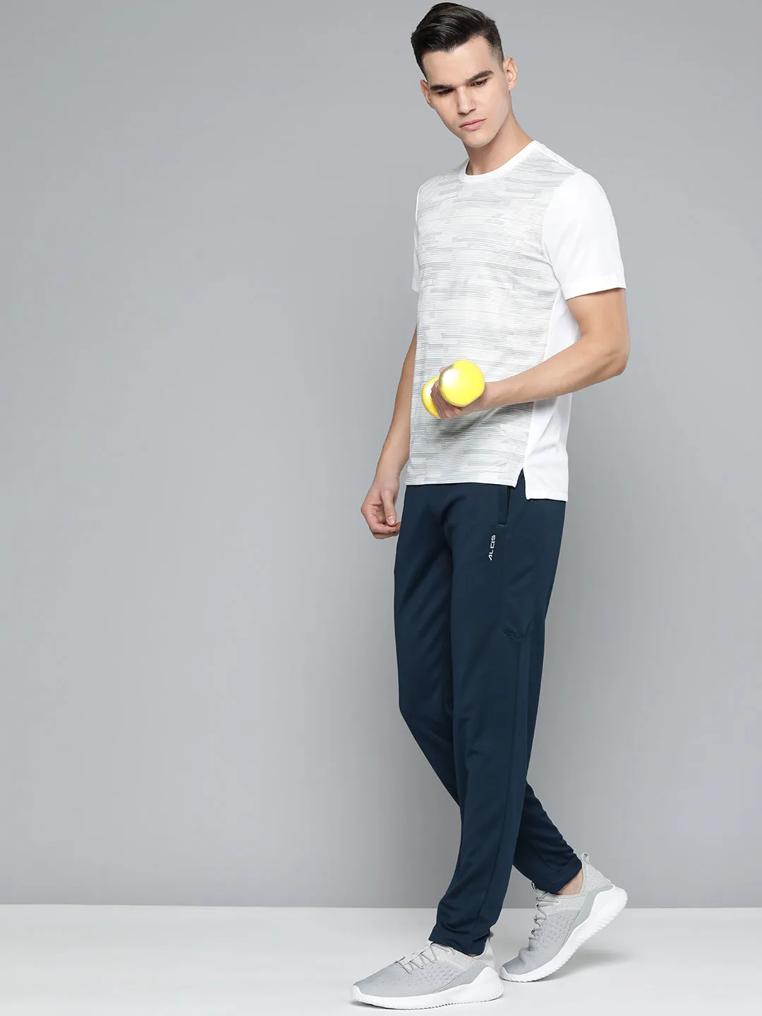 Alcis Men Navy Blue Solid Slim Fit Track Pants Transitional Style OdorResistantFinish