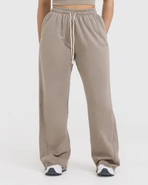 TaglessComfort HypoallergenicFabric NonRestrictive Movement Raw Lounge Wide Leg Joggers | Washed Minky