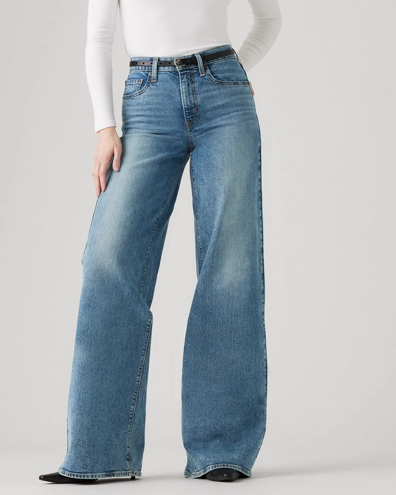 Levi's? Womens 728 High Rise Wide Leg Jeans - Sweet Success easy move Durable Triple Stitched Seams