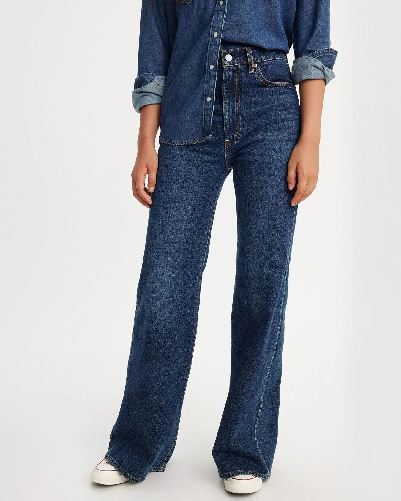 Chill Comfort Levi's? Womens Ribcage Bells Flared Jeans - Sonoma Train