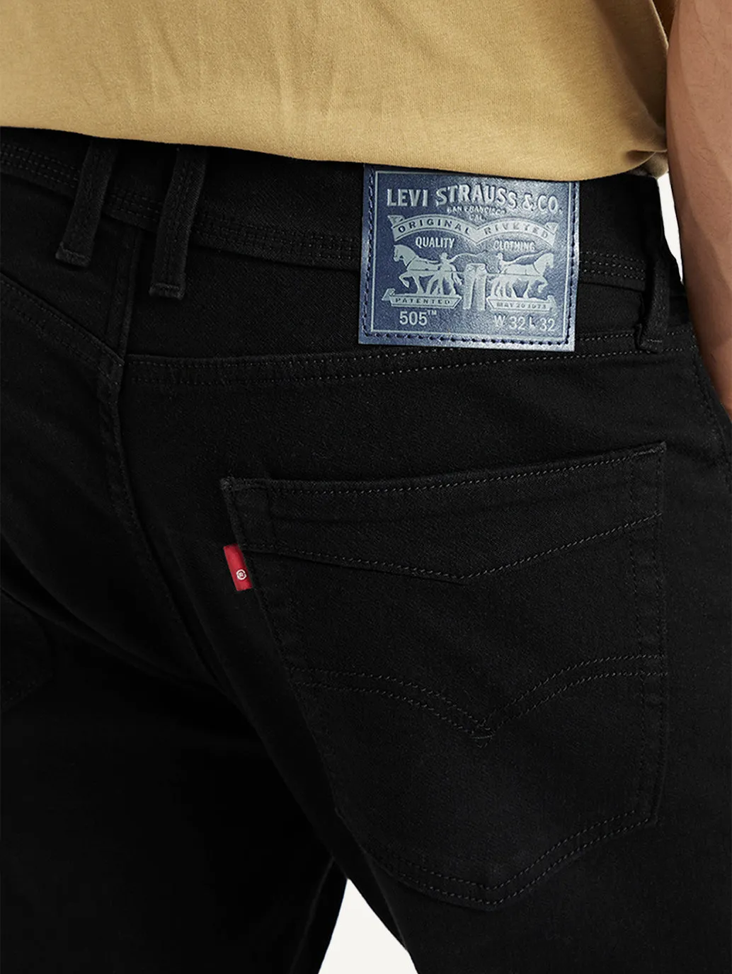 Fit Focus Men's 505 Black Straight Fit Mid Rise Jeans