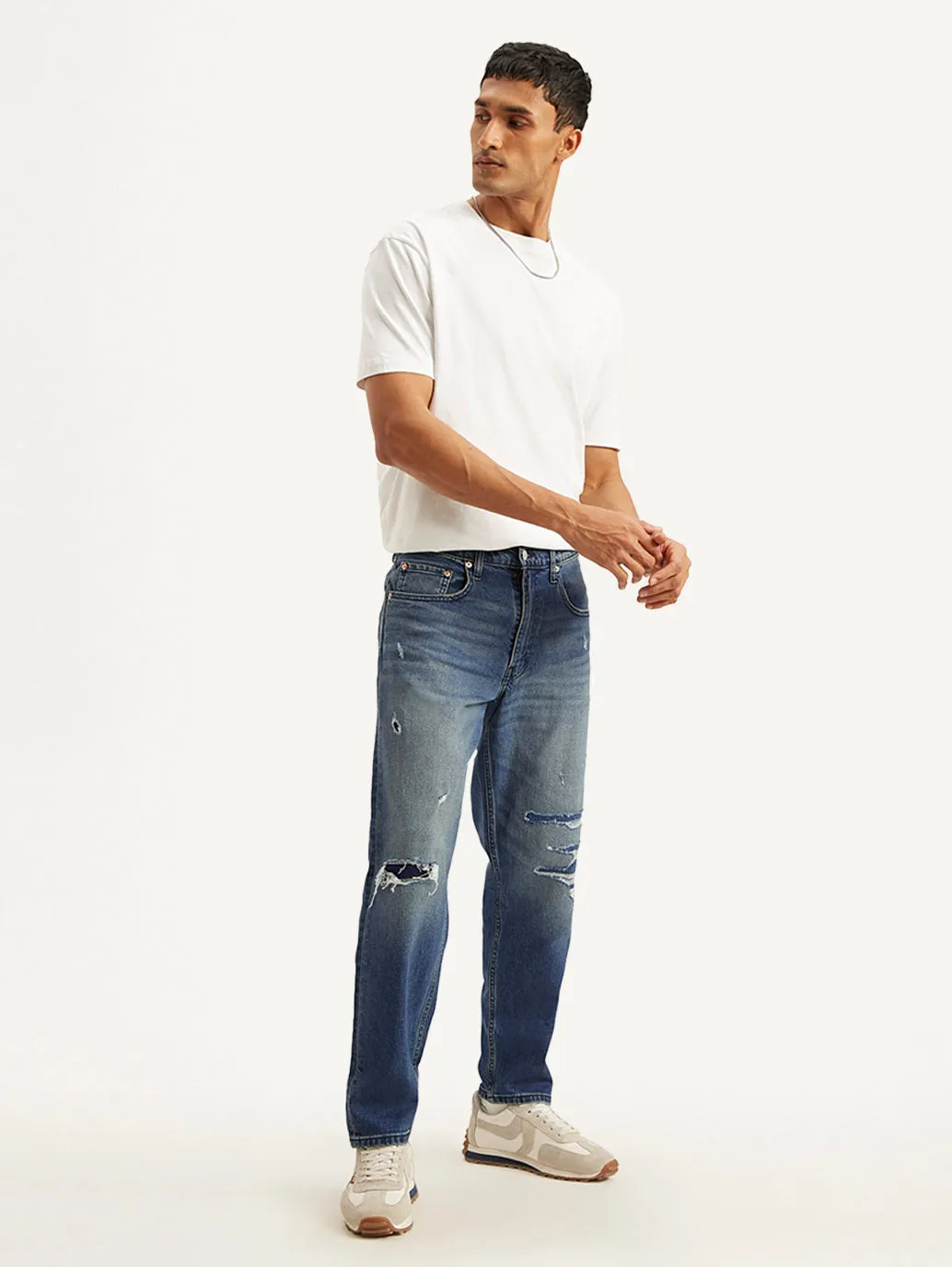 Fitted Design Men's 550'92 Blue Loose Fit Mid Rise Jeans