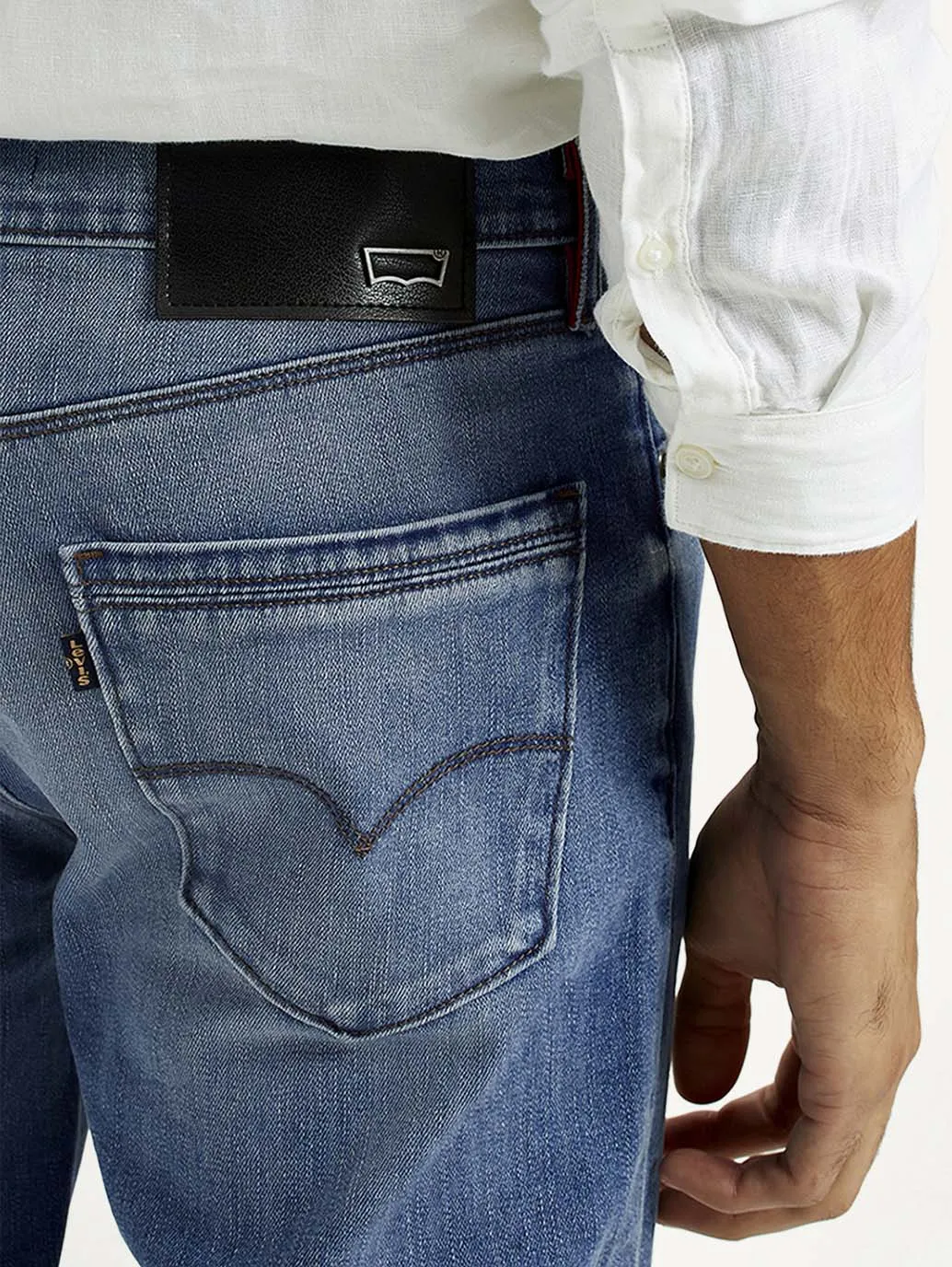 Men's Redloop 511 Indigo Slim Fit Mid Rise Jeans Picnic Style Creative Look Minimalist Style