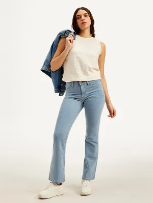 Pure Comfort Flexible Waistband Construction Women's 315 Light Blue Flared Fit High Rise Jeans