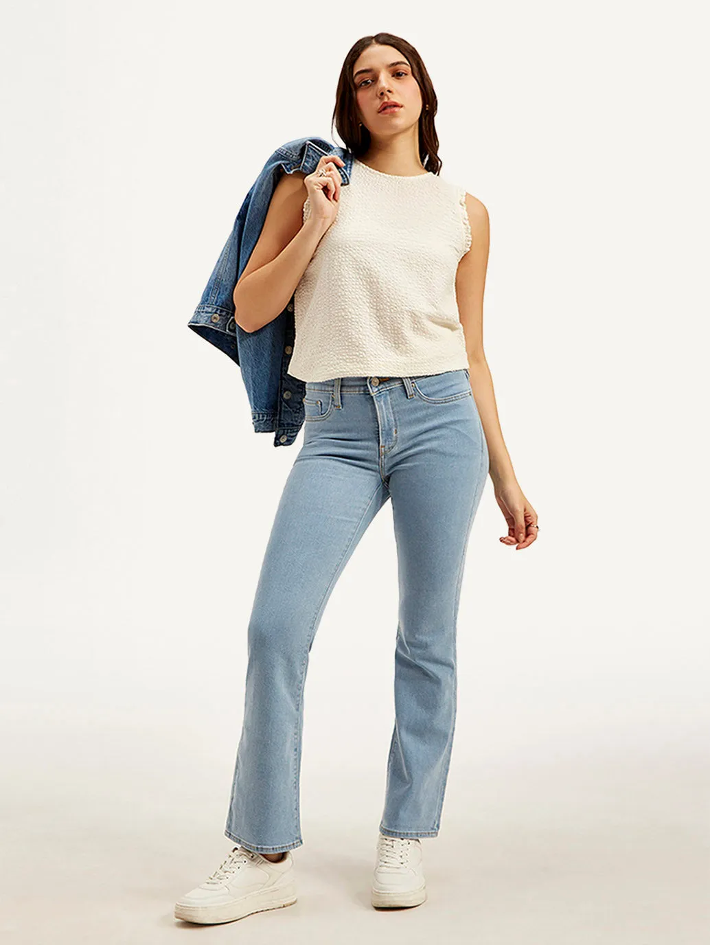 Gym Ready Vibrant Bold Women's 315 Light Blue Flared Fit High Rise Jeans