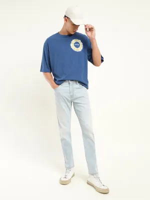 Men's 512 Blue Slim Tapered Fit Mid Rise Jeans Clean Piece Outfit Base
