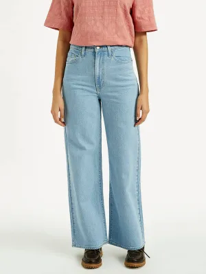 Casual Musthave Women's Light Indigo Ribcage Wide Leg Fit High Rise Jeans