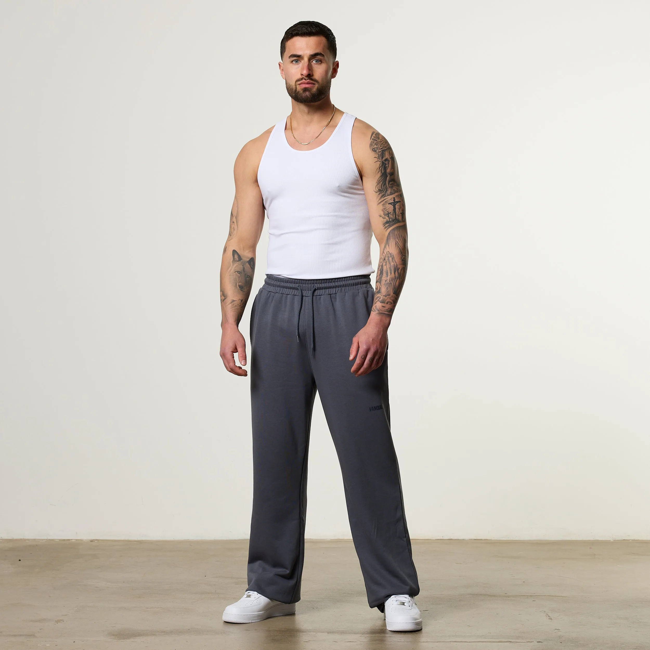 Vanquish Essential V2 Denim Blue Straight Leg Sweatpants Fresh Fit Durable Fabric