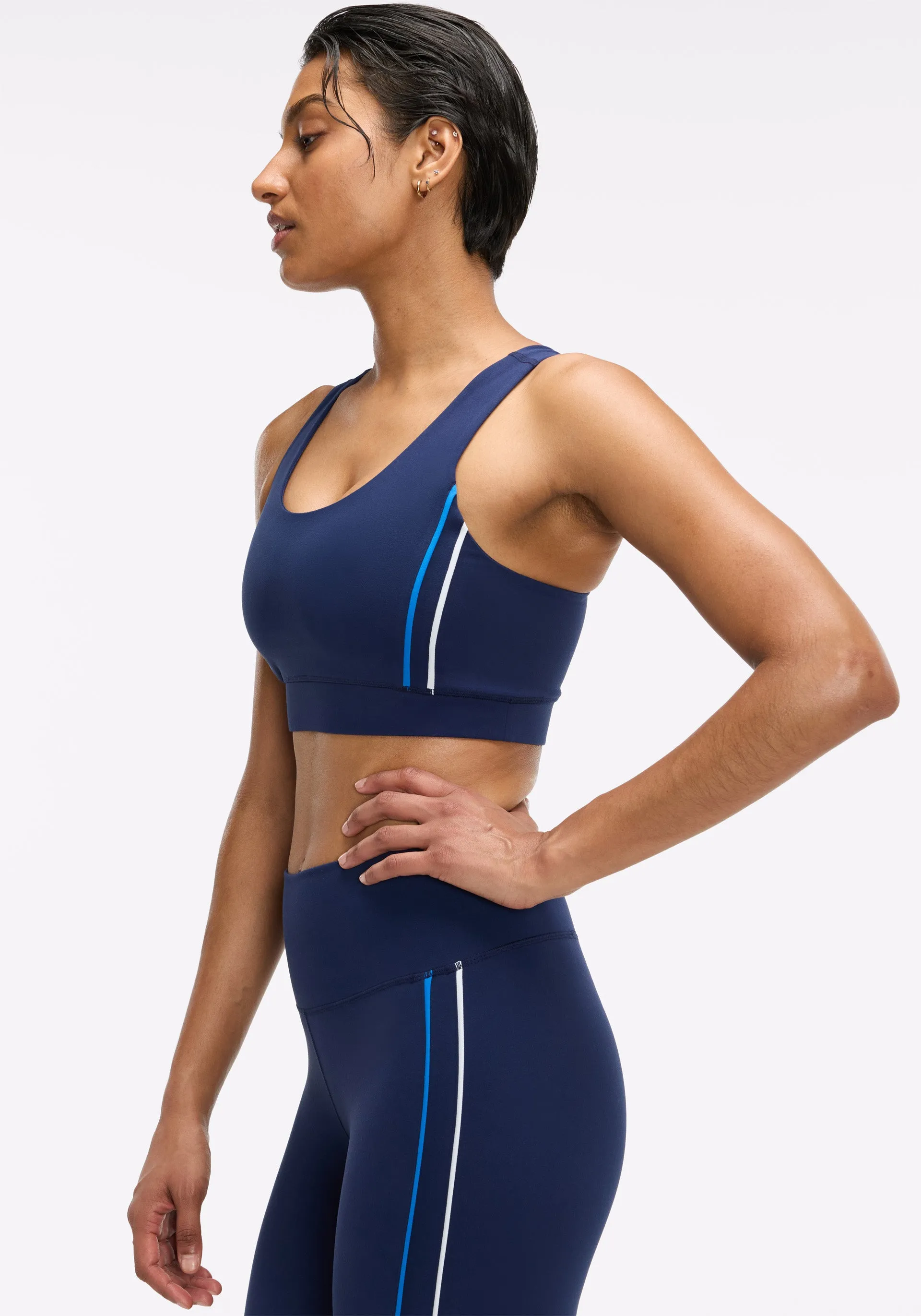 TLC Racer Bra with Piping Lightweight Performance Material