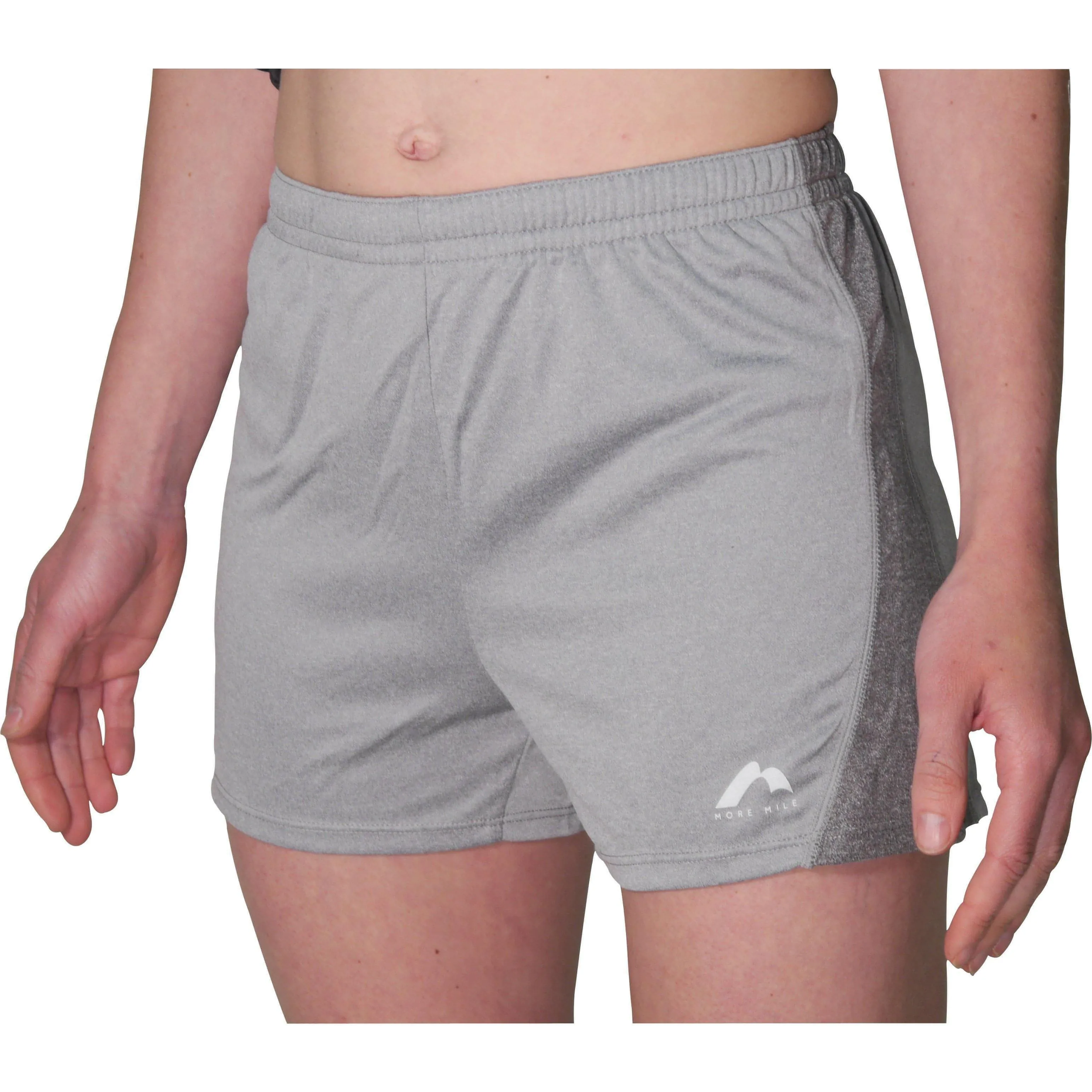 Modern Cut Jogging Ready More Mile Marl Jersey Womens Training Shorts - Grey