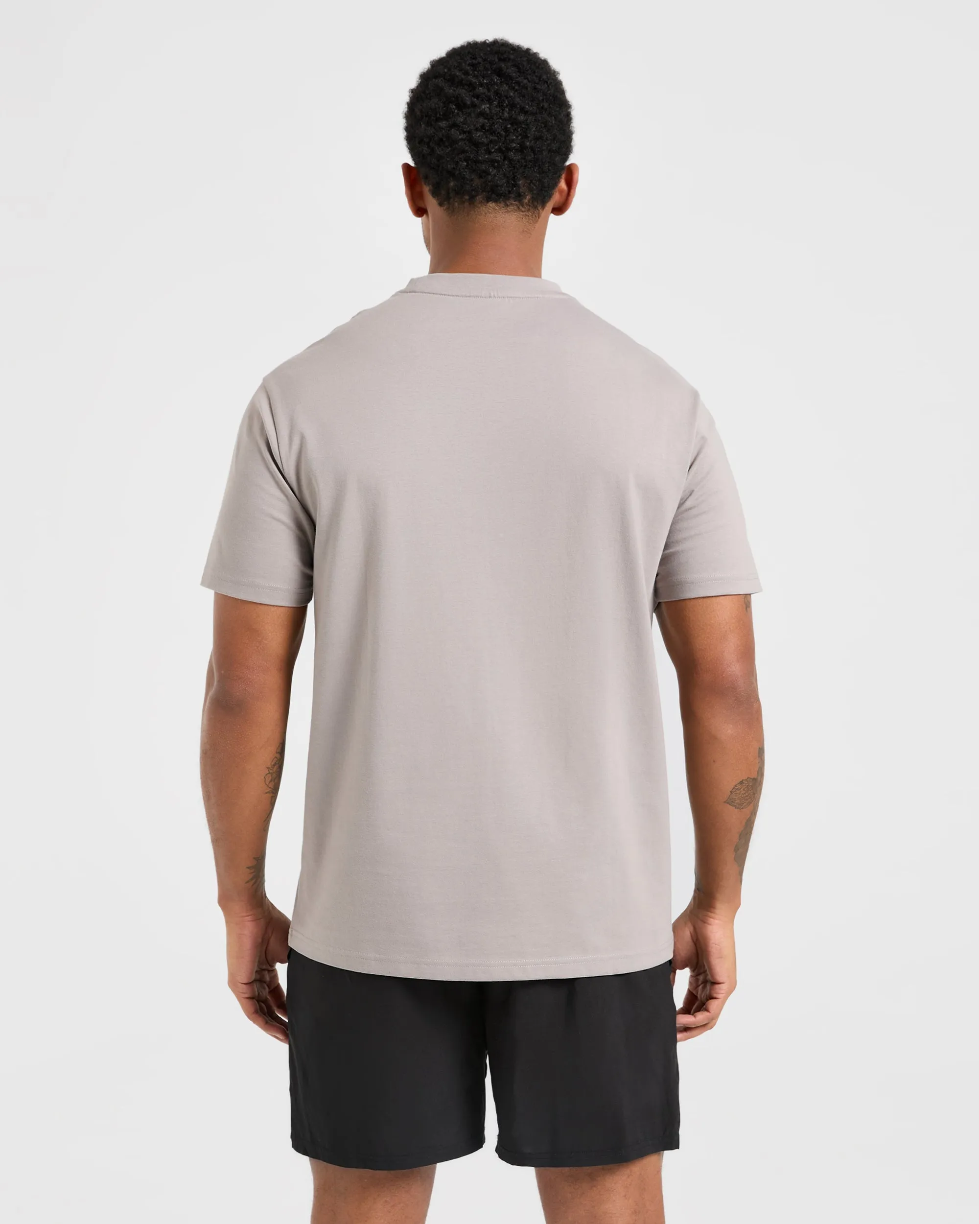 Leather combination Essential T Shirt - Fog