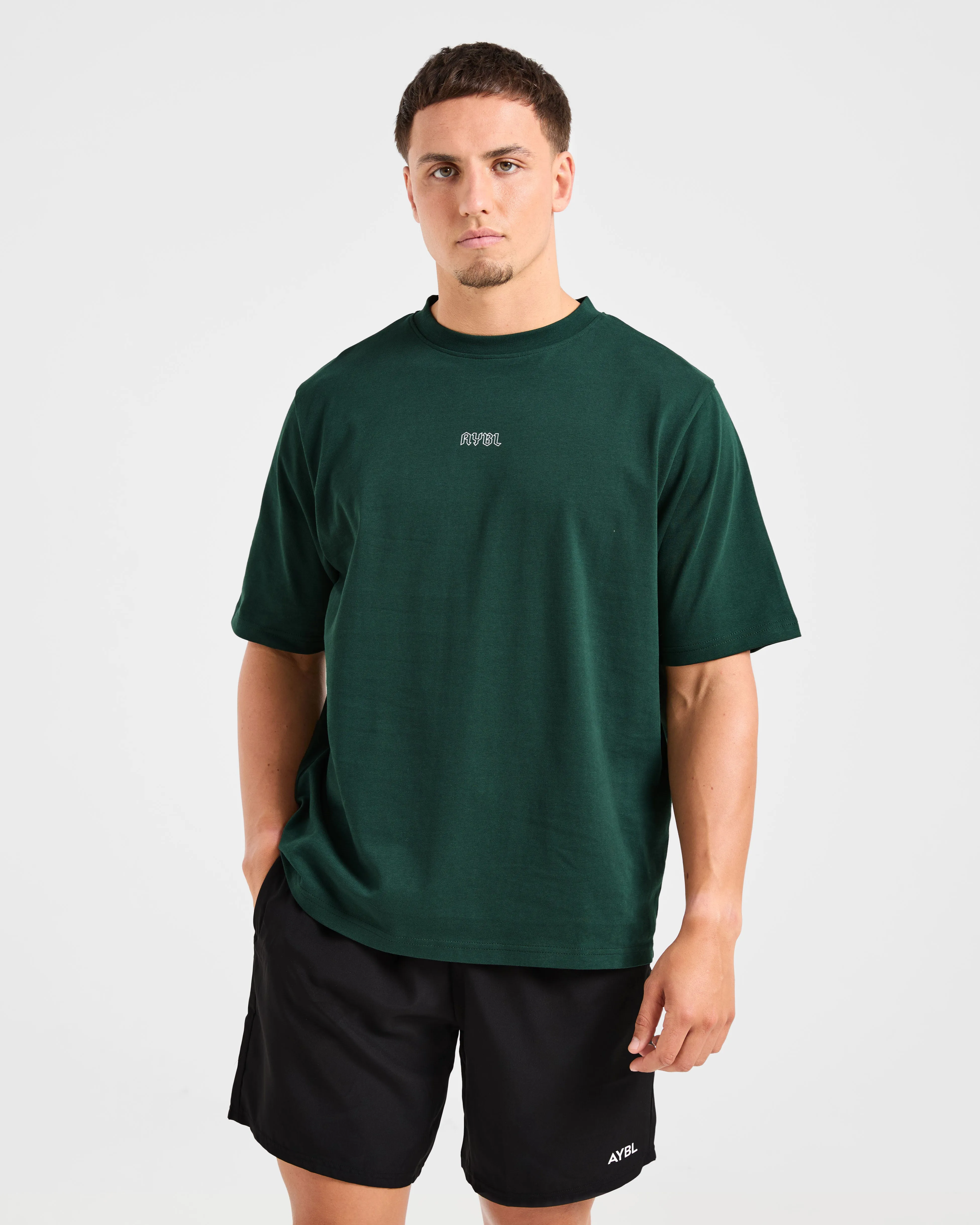 Formal Occasion Round neck simplicity Rebound T Shirt - Forest Green