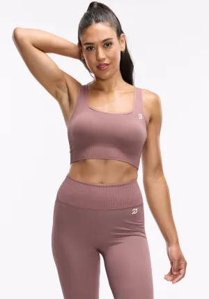 Ribbed waistband Turtleneck seams Seamless Square Neck Bra