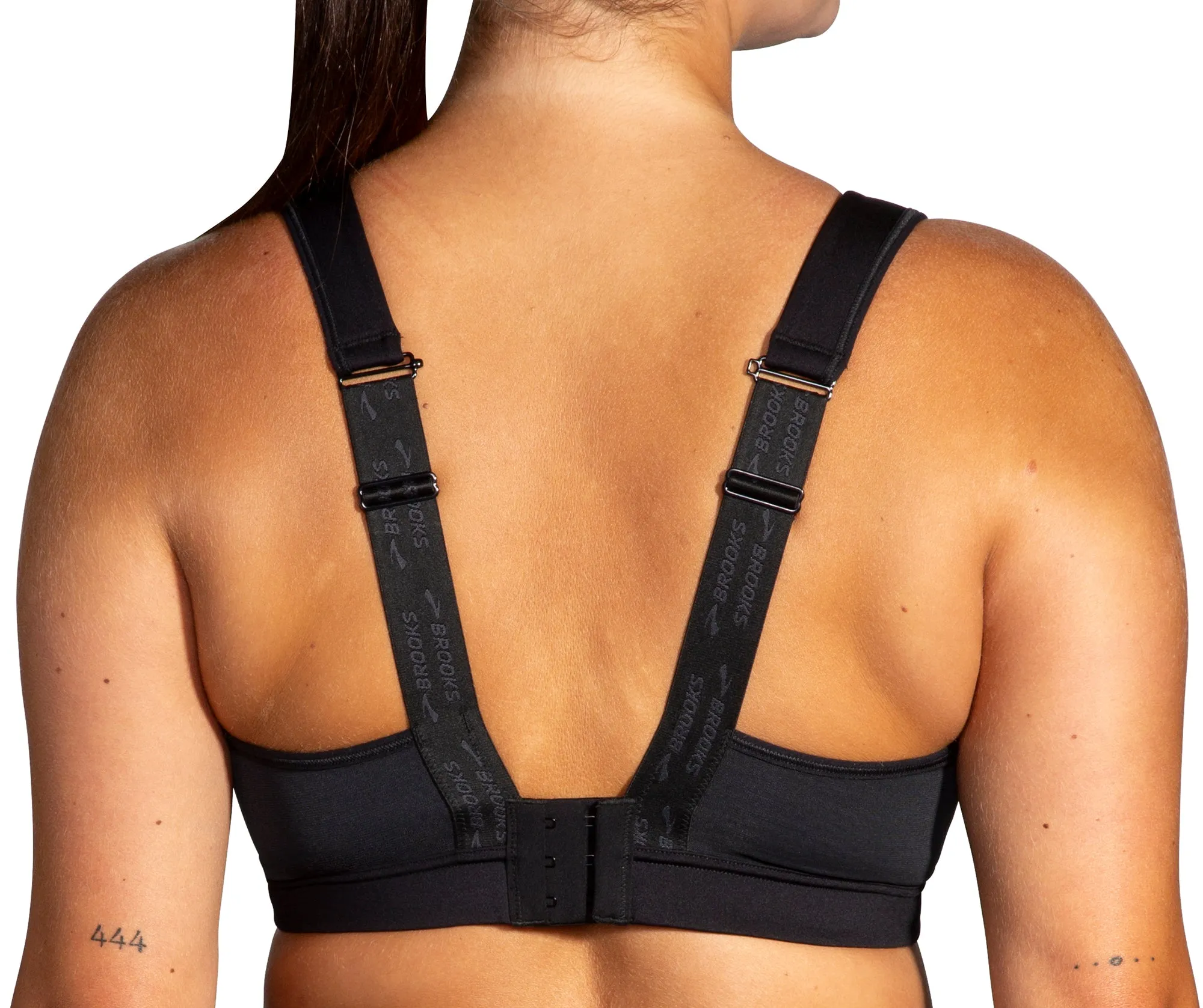 Non-Slip Design Orange Brooks Convertible 2.0 Womens Sports Bra - Black