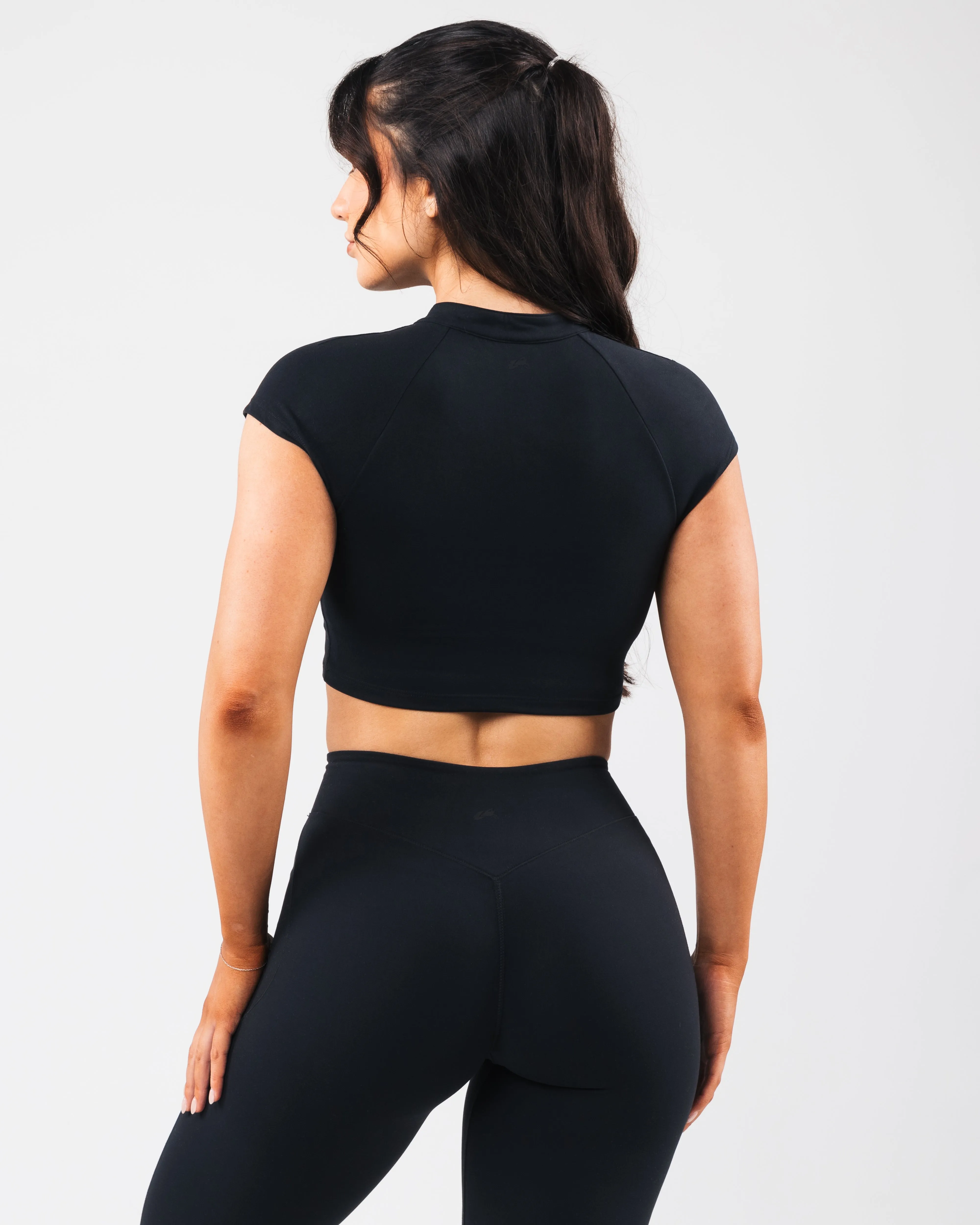 KDM Zip Bra - Black supportive material Cool-down