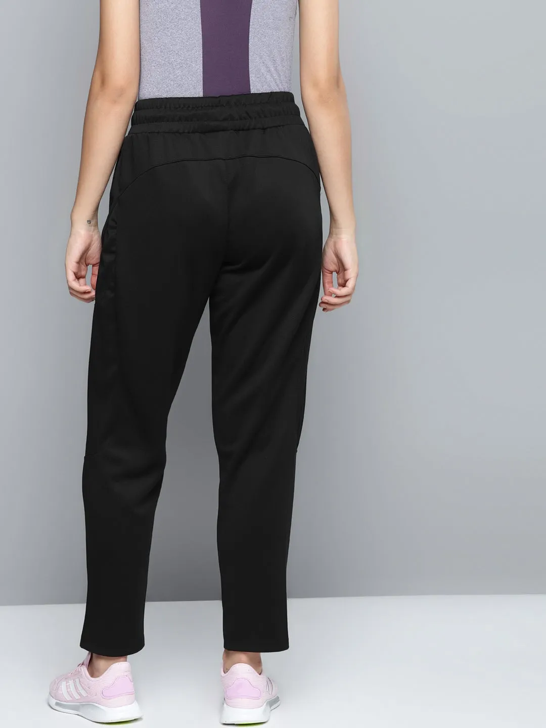 Alcis Women Solid Black Track Pant Classic Comfort