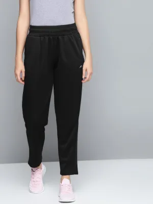 Alcis Women Solid Black Track Pant Reflective accents