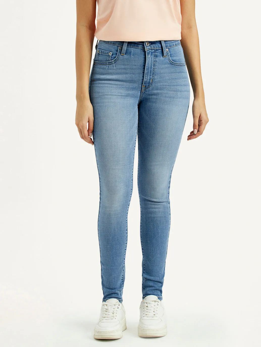 Student Outfit Streetwear Fan Morning Stroll Stretch Women's 721 Light Indigo Skinny Fit High Rise Jeans