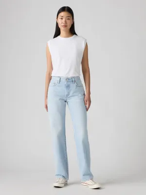 Women's 501'90s Light Indigo Straight Fit Mid Rise Jeans Quality Staple Base Wear