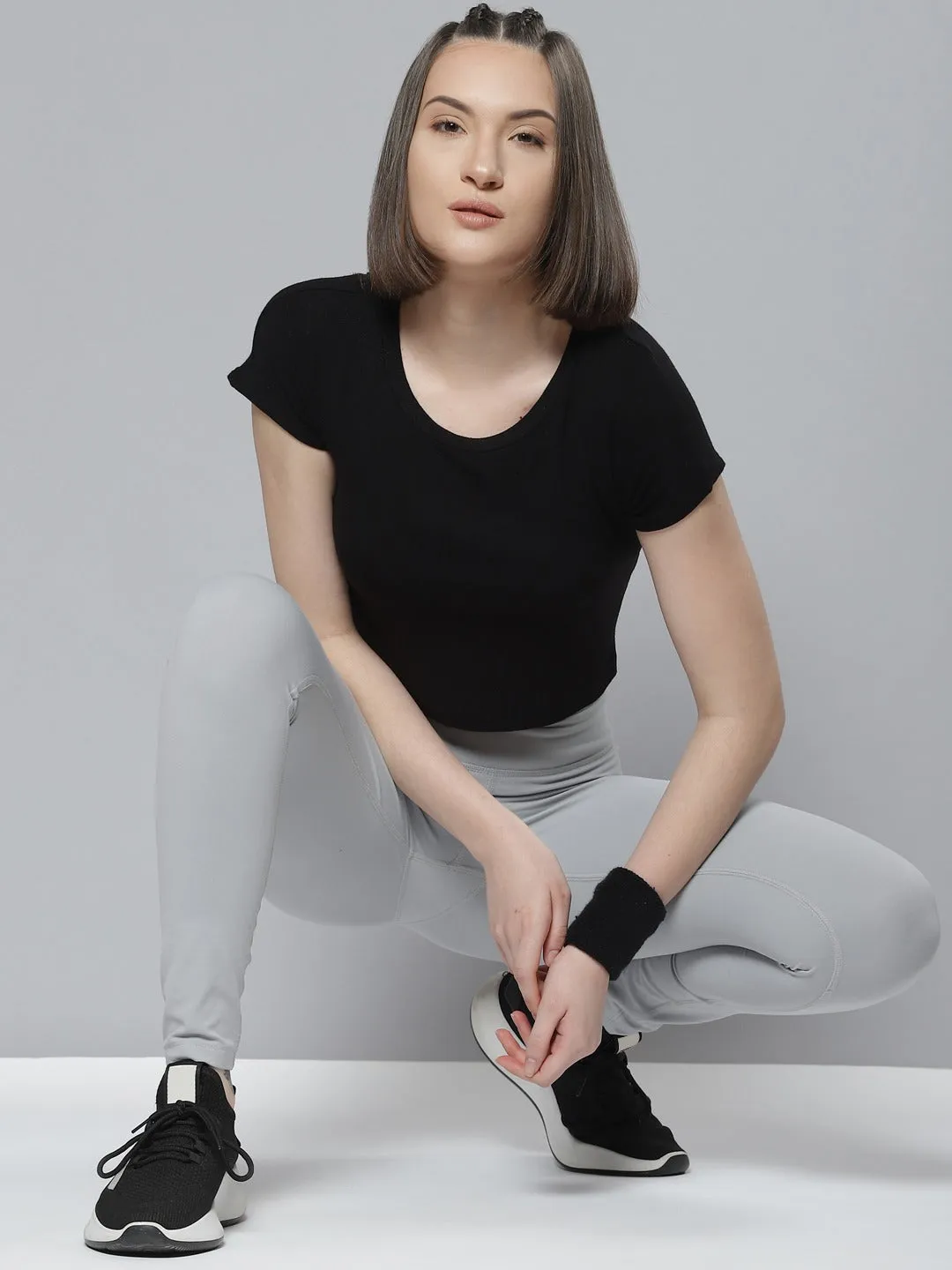 Alcis Women Grey Solid Tights Home Lounge Extra Soft All Fitwear