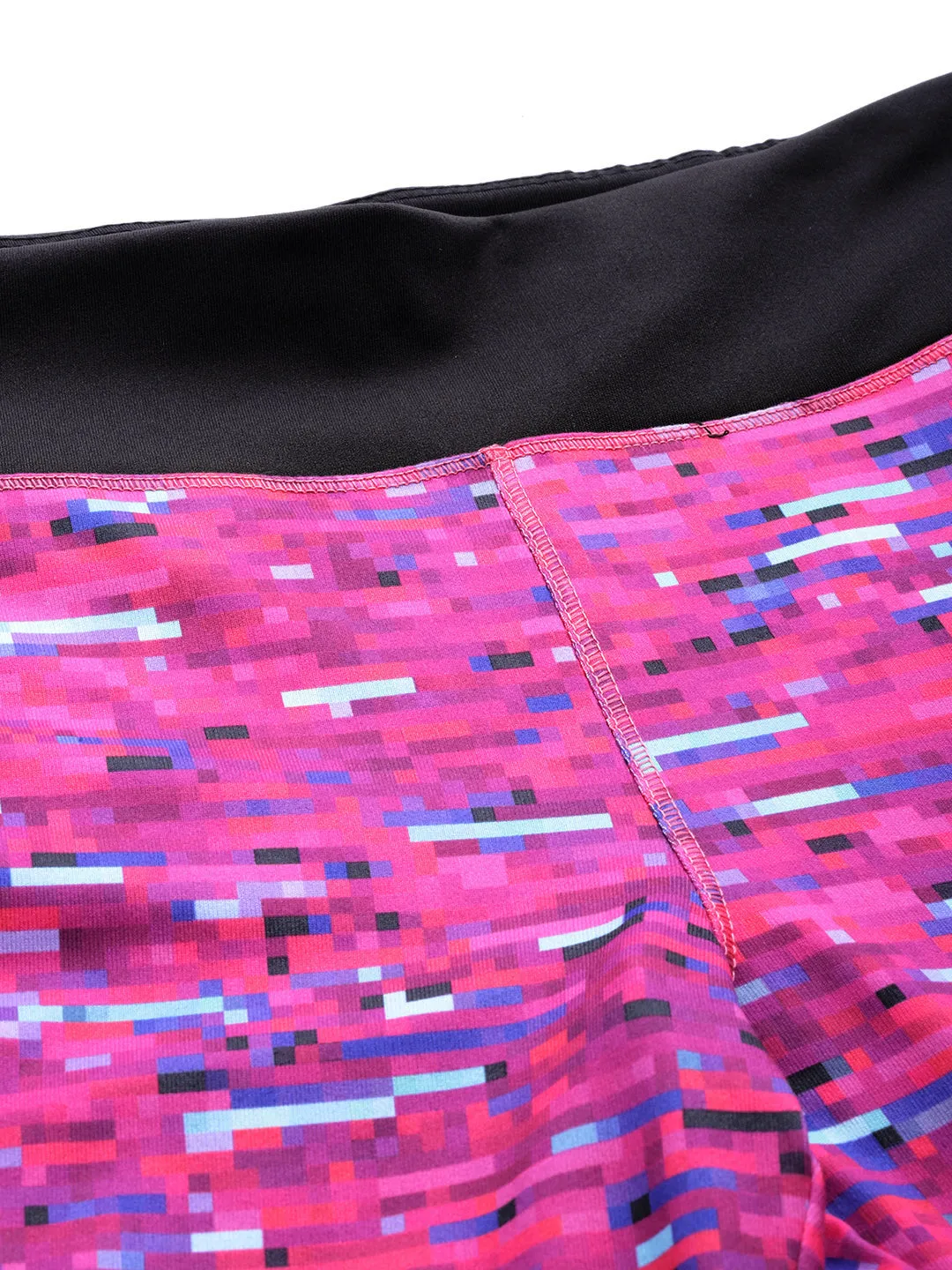 Slim Fit Comfort Seeker Alcis Women Pink Black Abstract Print Tights