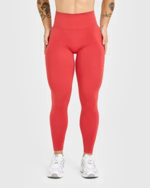 Mesh Panel Gym Workout Mountain Hike Soft Touch Aero Space Effortless Seamless Leggings | Sweet Red