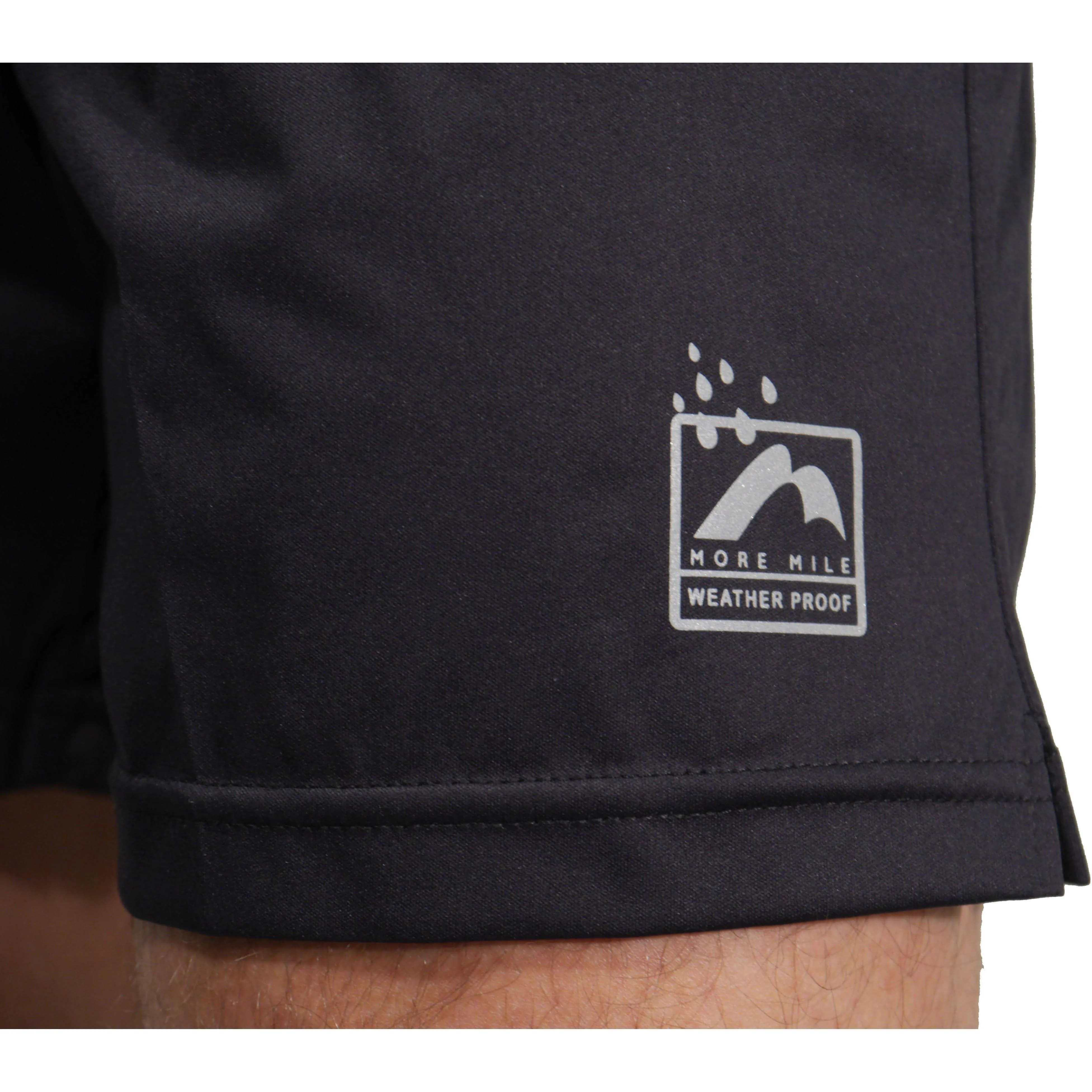 More Mile Weather Proof Mens Running Shorts - Black Temperature Regulating Material Tagless label