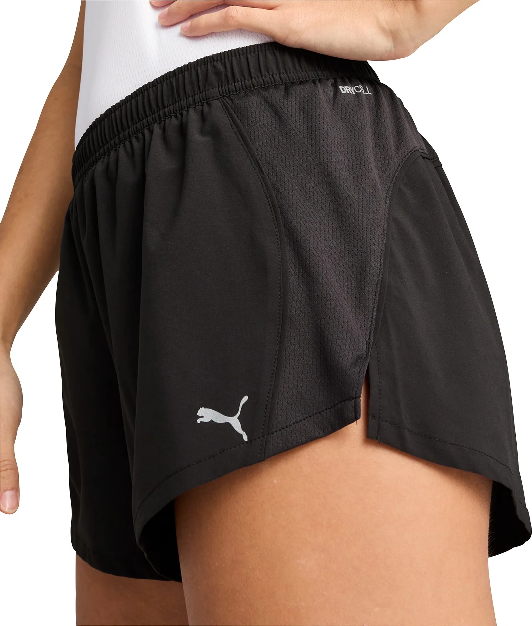Quick Fit nylon blend Puma Velocity 3 Inch Womens Running Shorts - Black