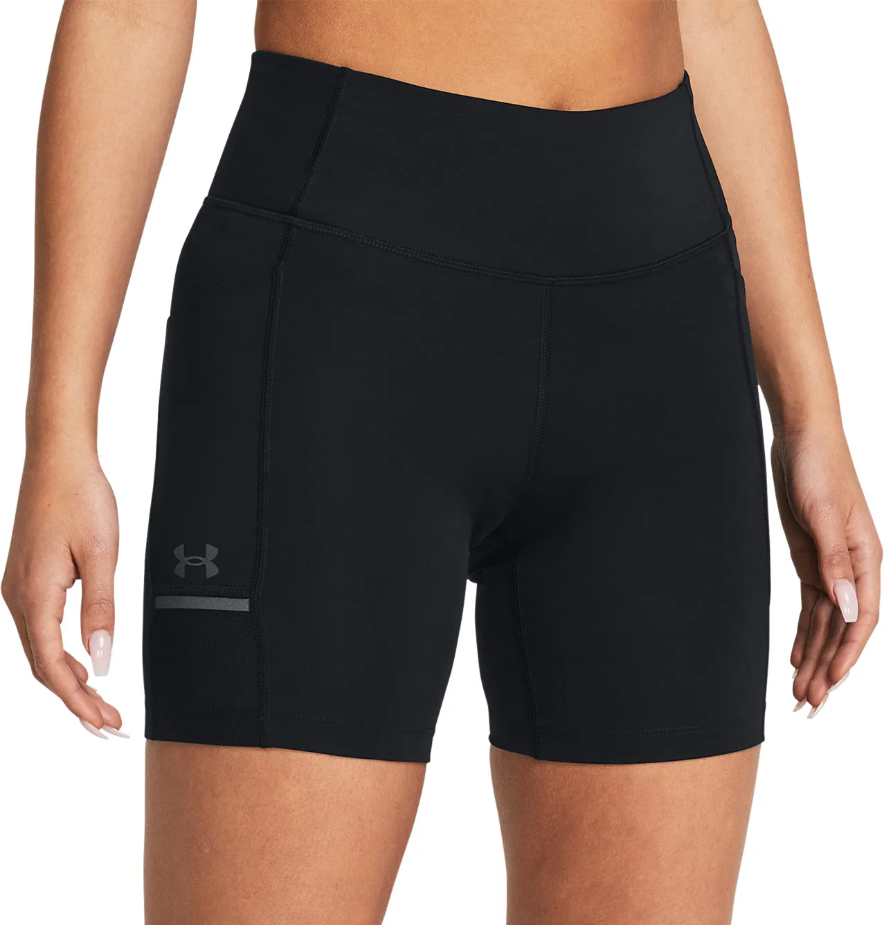 Tailored Design WrinkleFreeFabric Under Armour Launch 6 Inch Womens Short Running Tights - Black