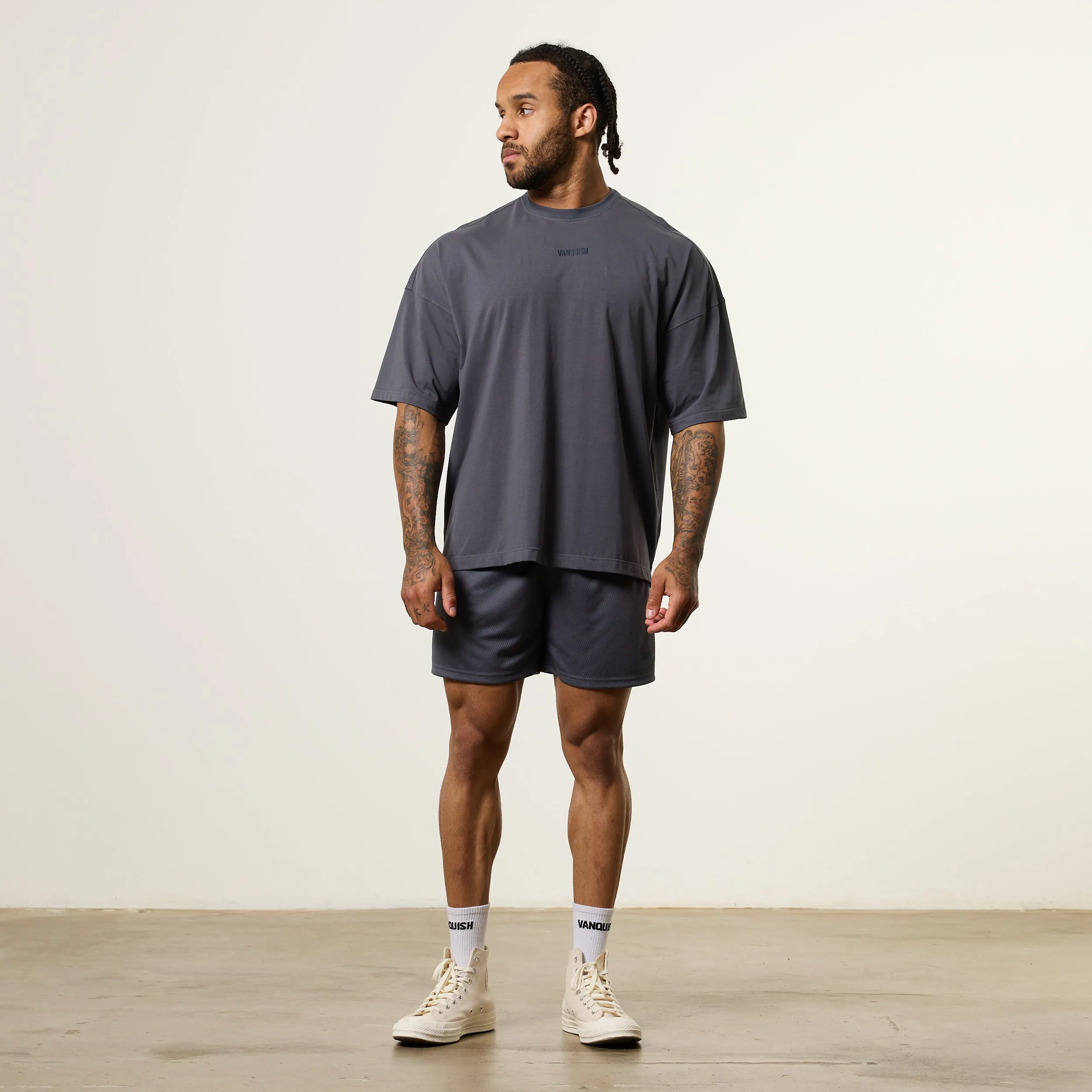Vanquish Essential V2 Denim Blue Oversized Boxy T Shirt Weekend Comfort