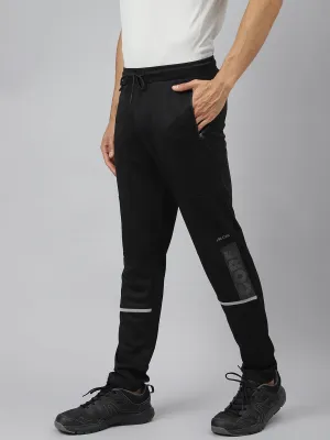 Classic Comfort SeamlessPockets Alcis Men Jet Black Anti-Static Slim-Fit Core Sports Training Track Pants
