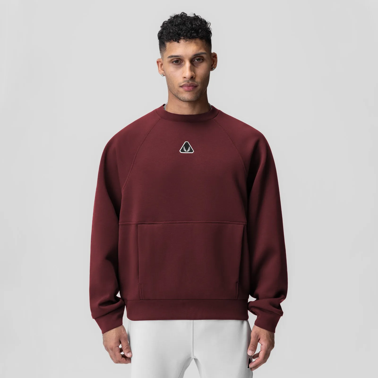 indoor relaxation 1020. Dri-Core? Oversized Crewneck - Crimson