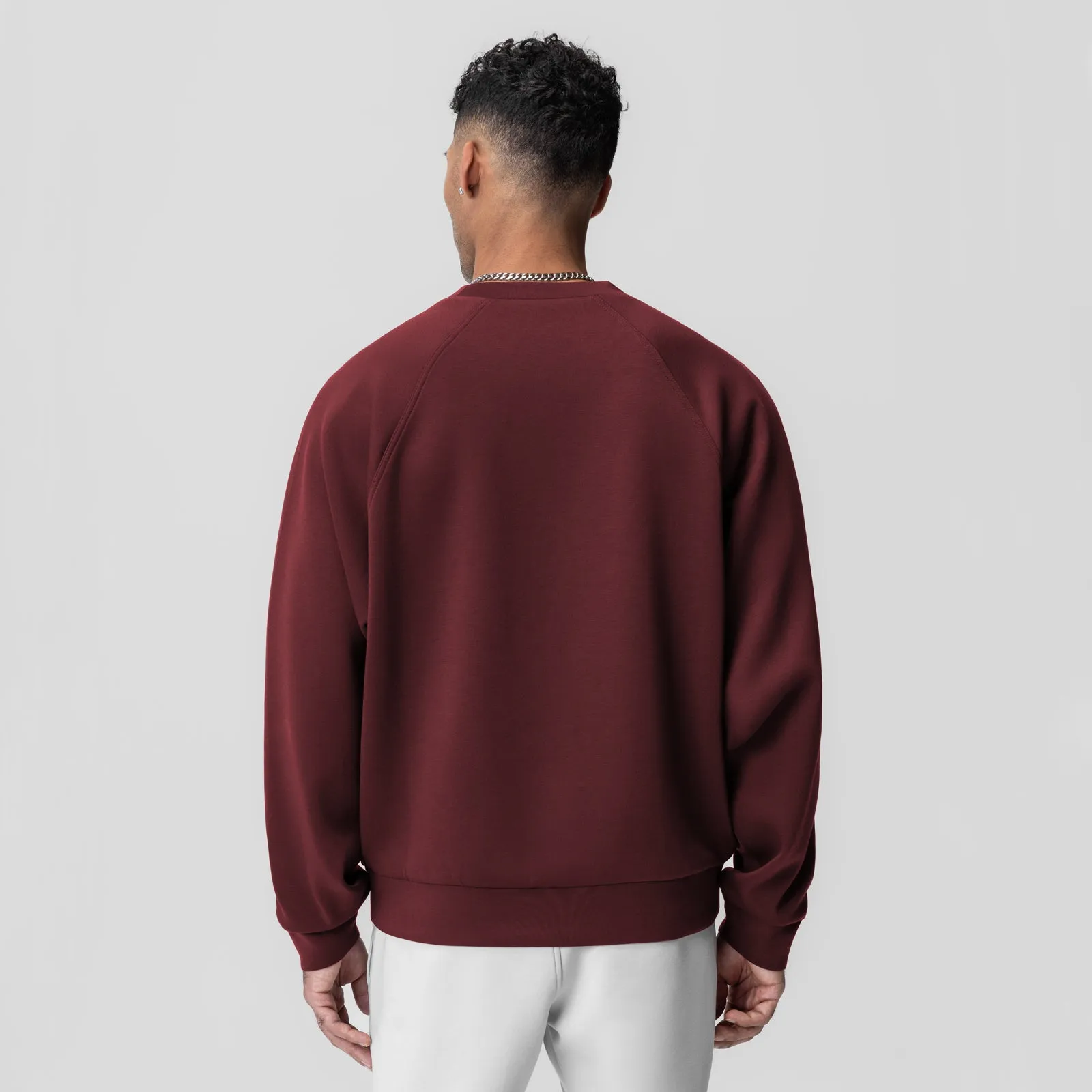 Peacock like Ergonomic Tailoring 1020. Dri-Core? Oversized Crewneck - Crimson