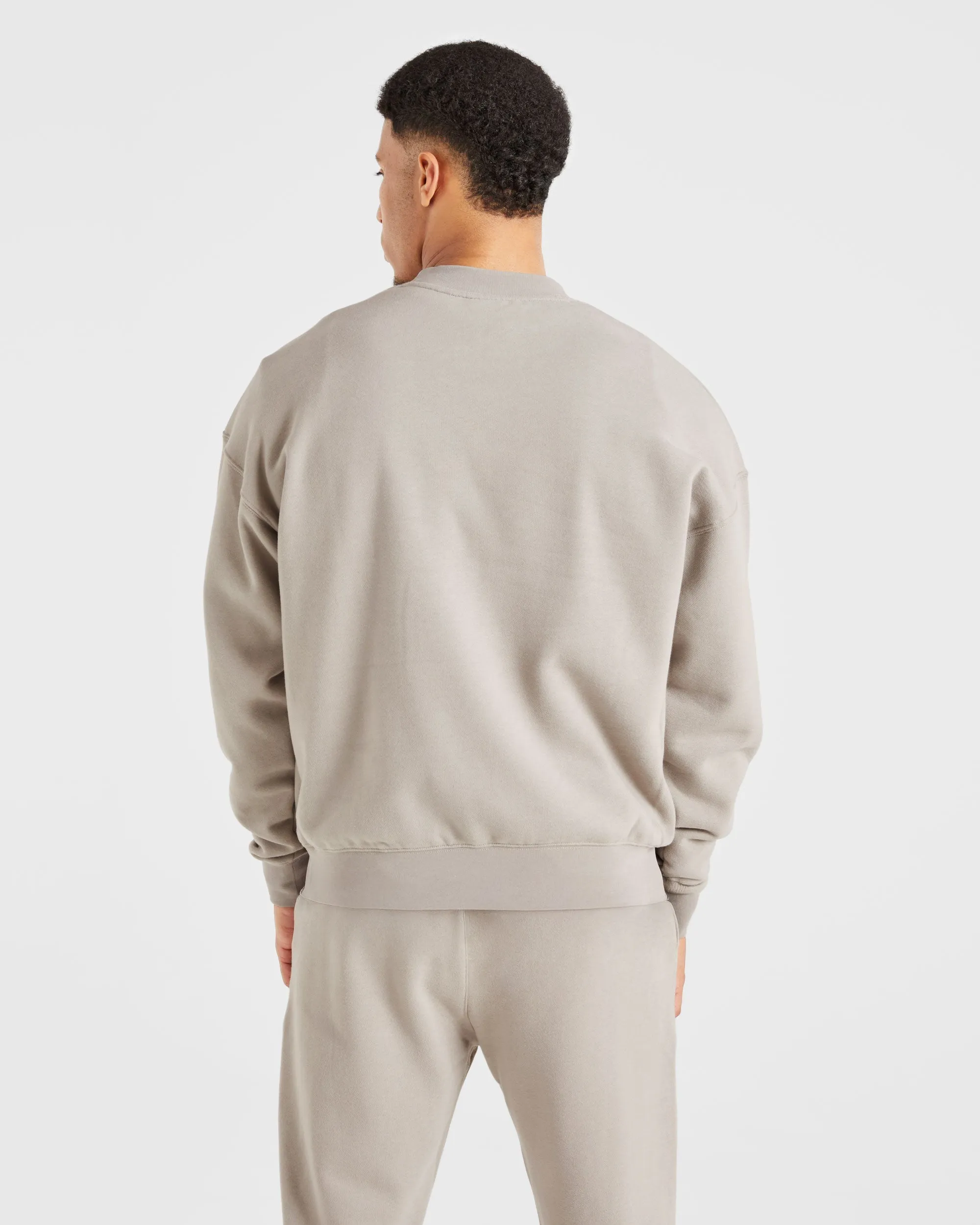 Essential Oversized Sweater - Stone Relaxed Comfort Travel Outfit