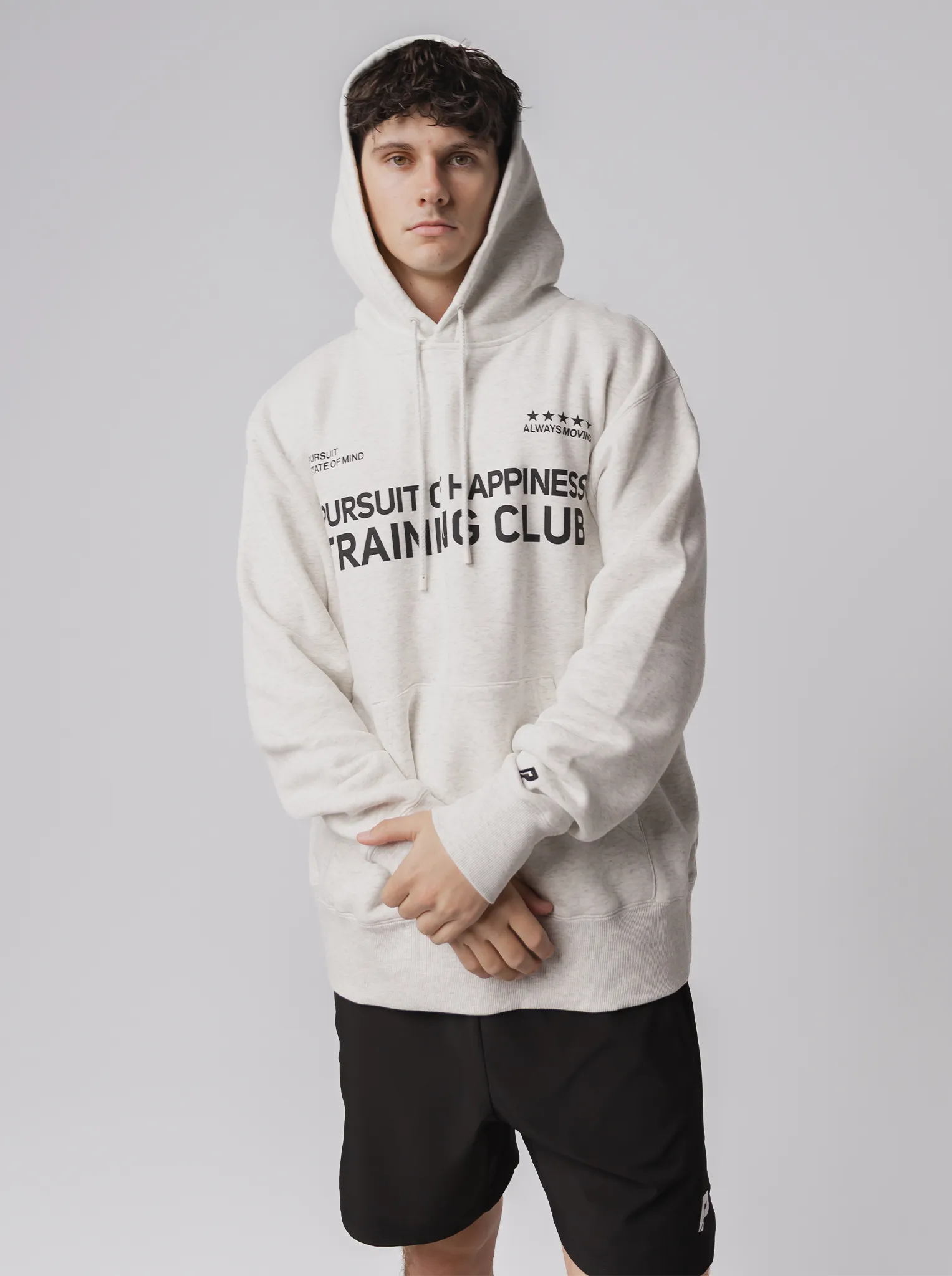 Training Club Heavyweight Pullover In Heather Grey Modern Silhouette High Neck