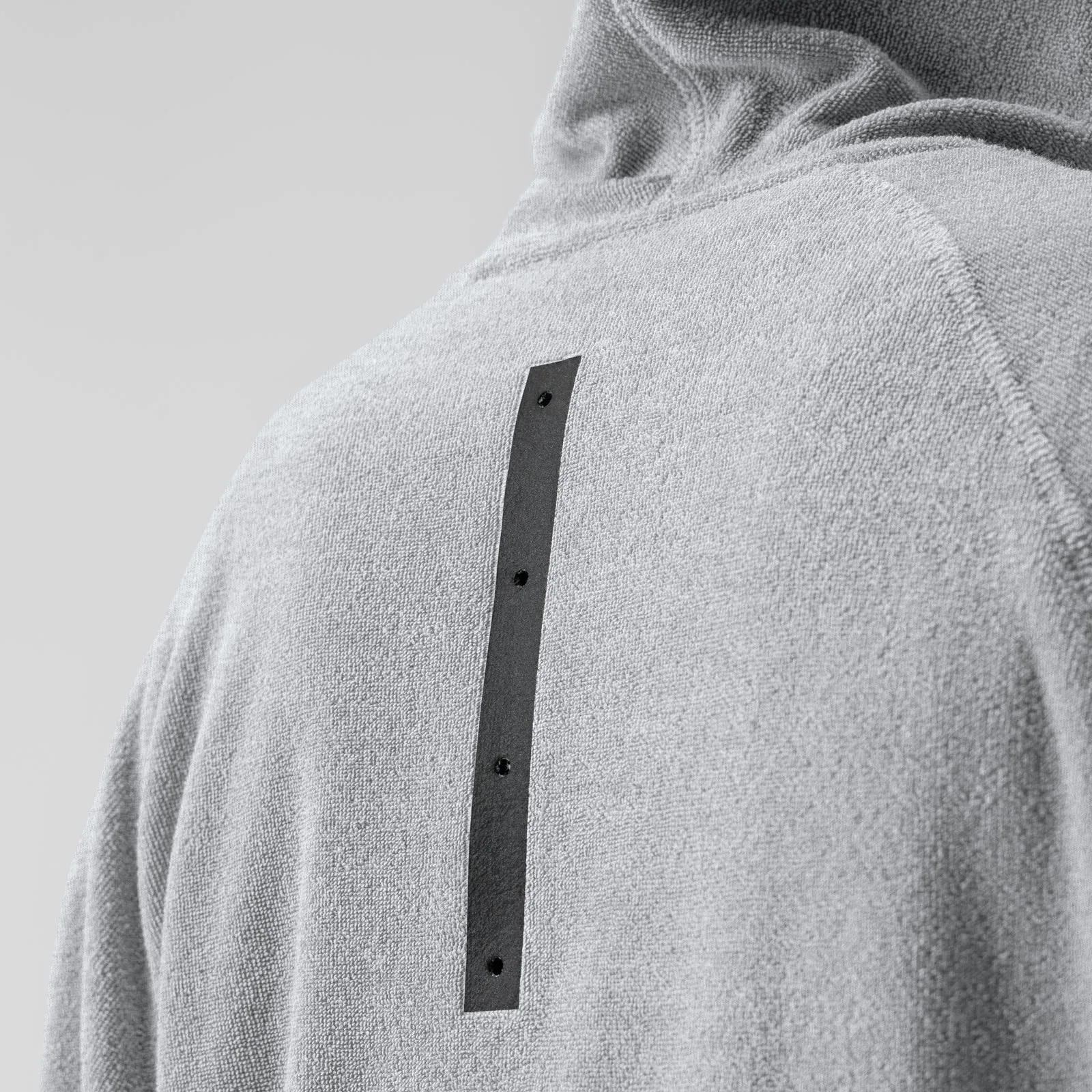 All-day Comfort Relaxed Cut 1054. Towel Terry Reversible Hoodie - Heather Grey