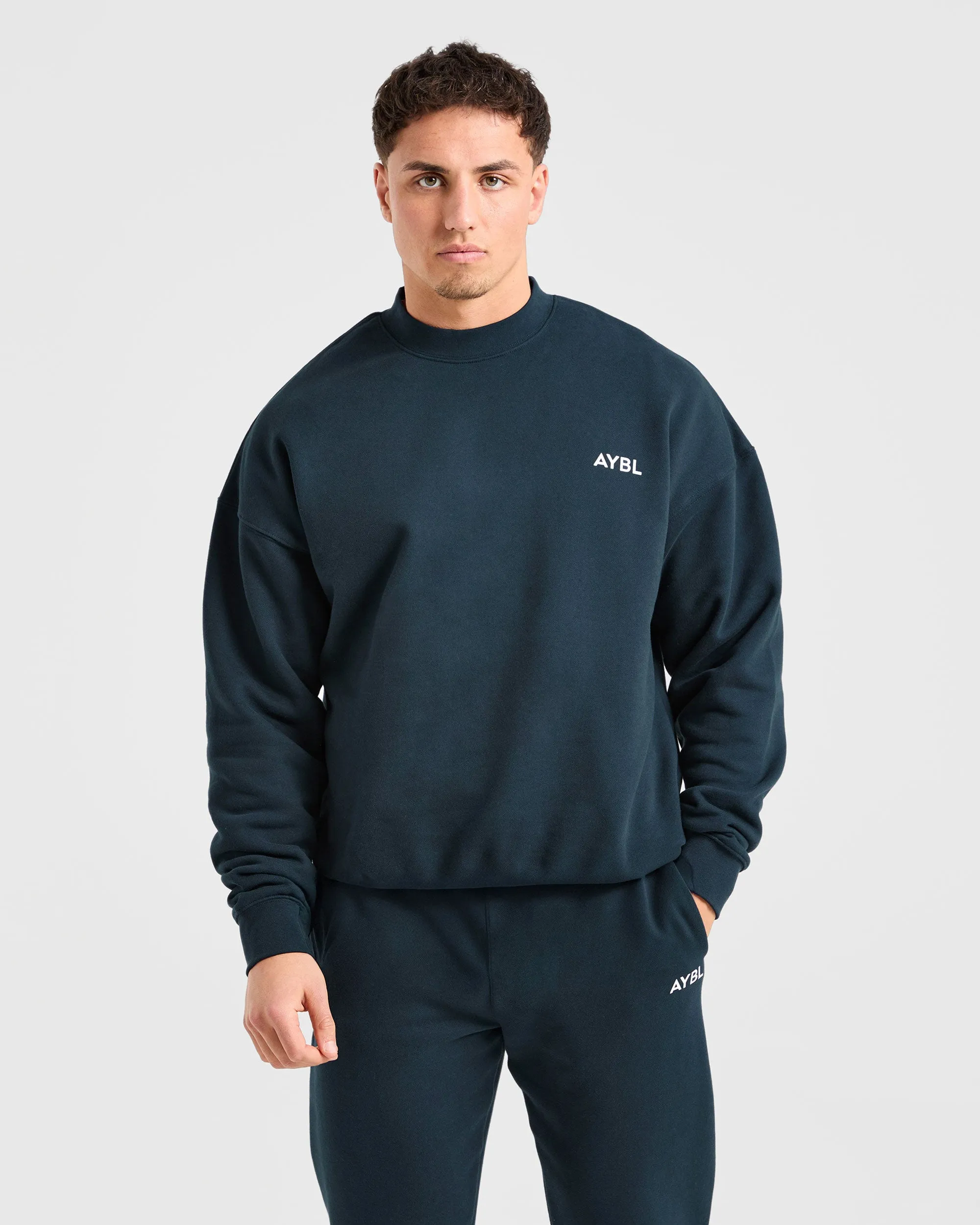 Essential Oversized Sweater - Navy Hippo like