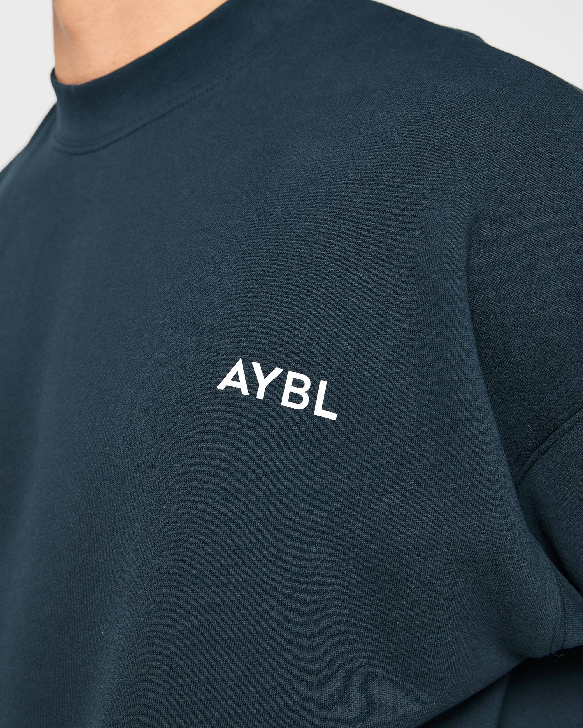 Minimalist Stitching Essential Oversized Sweater - Navy