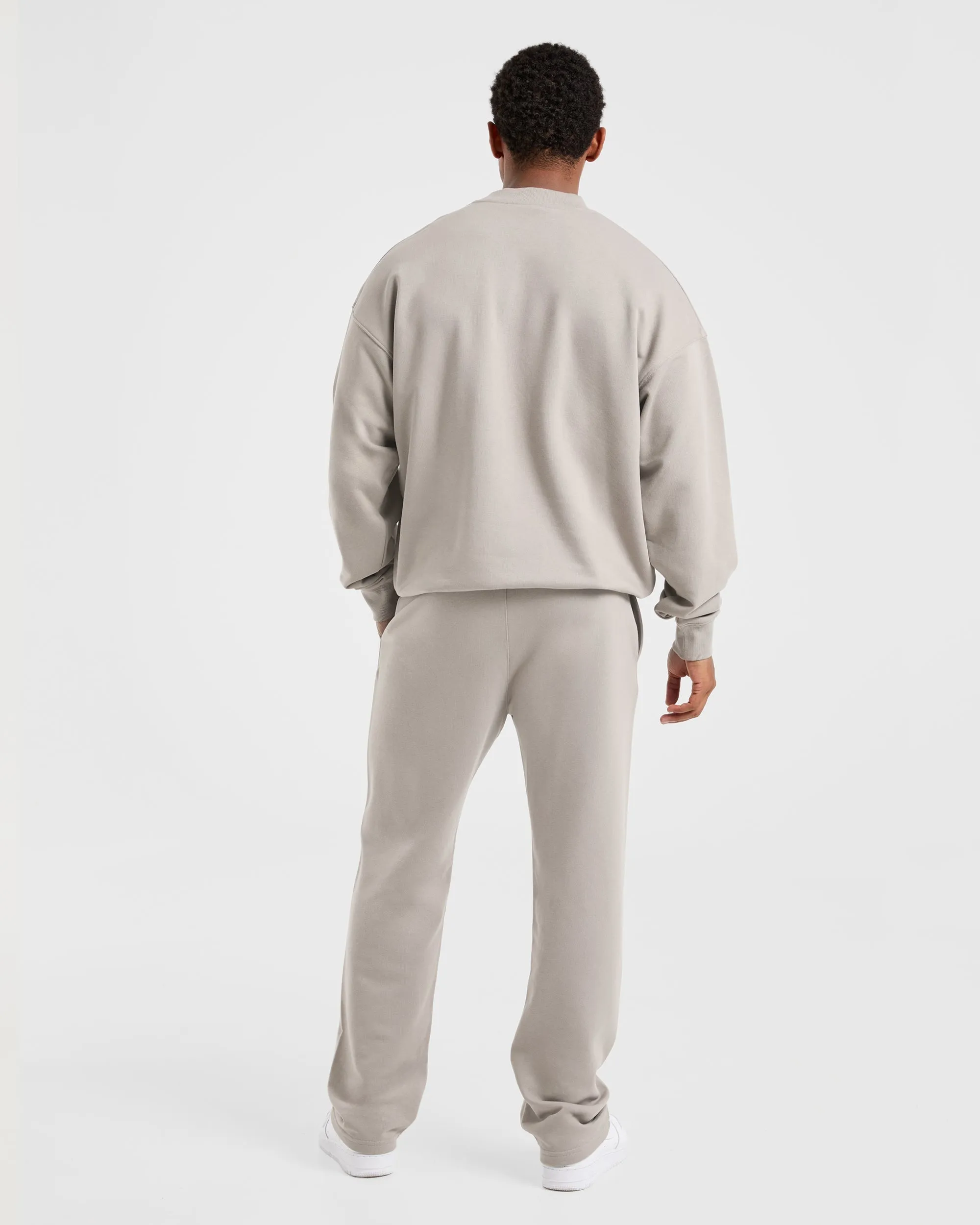 Craft Oversized Sweater - Fog coffee shop hangout