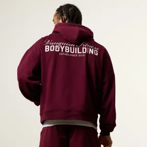 Vanquish Bodybuilding Oxblood Oversized Boxy Pullover Hoodie Pajama like picnic wear