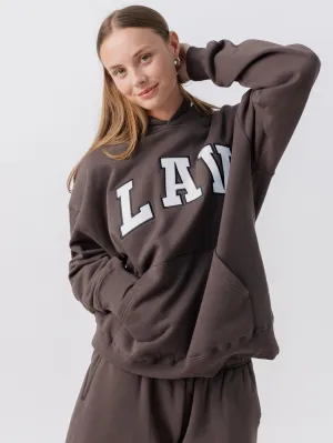 stretchy texture Applique Hoodie