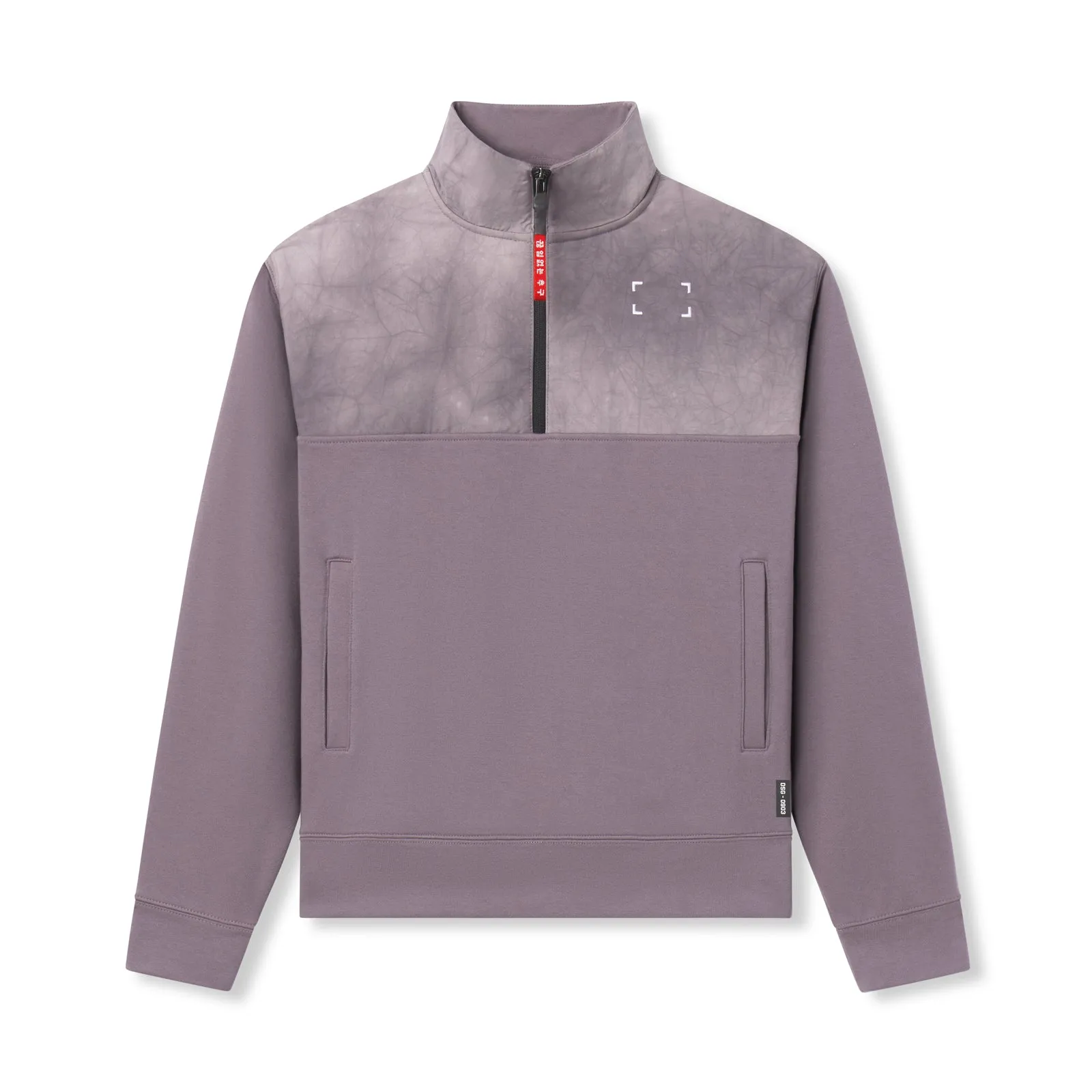 0903. Tech-Terry? Paneled Quarter Zip - Moonscape "Wave Dye" ethnic style