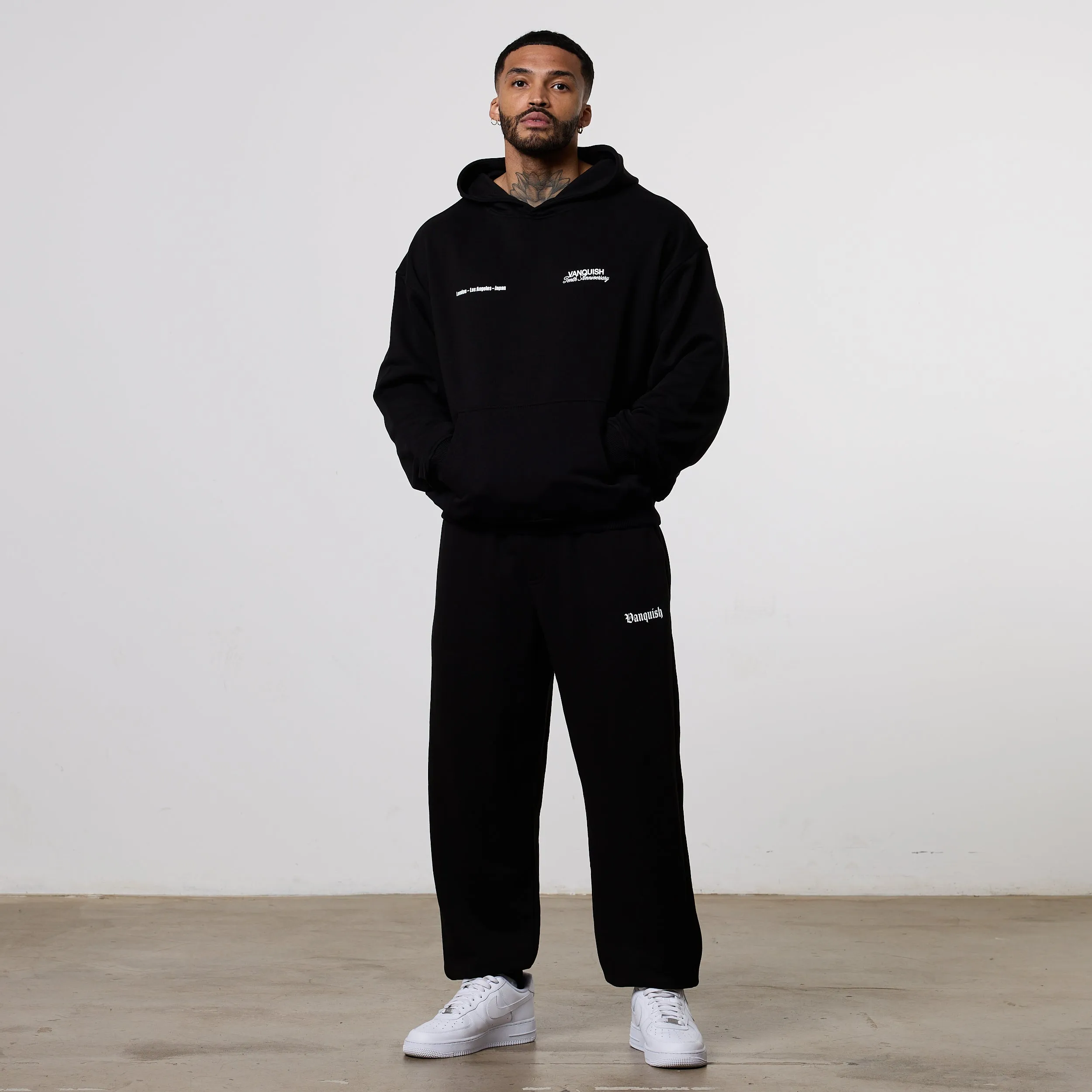 Vanquish TSP Anniversary Black Oversized Hoodie winter break Ribbed Hem
