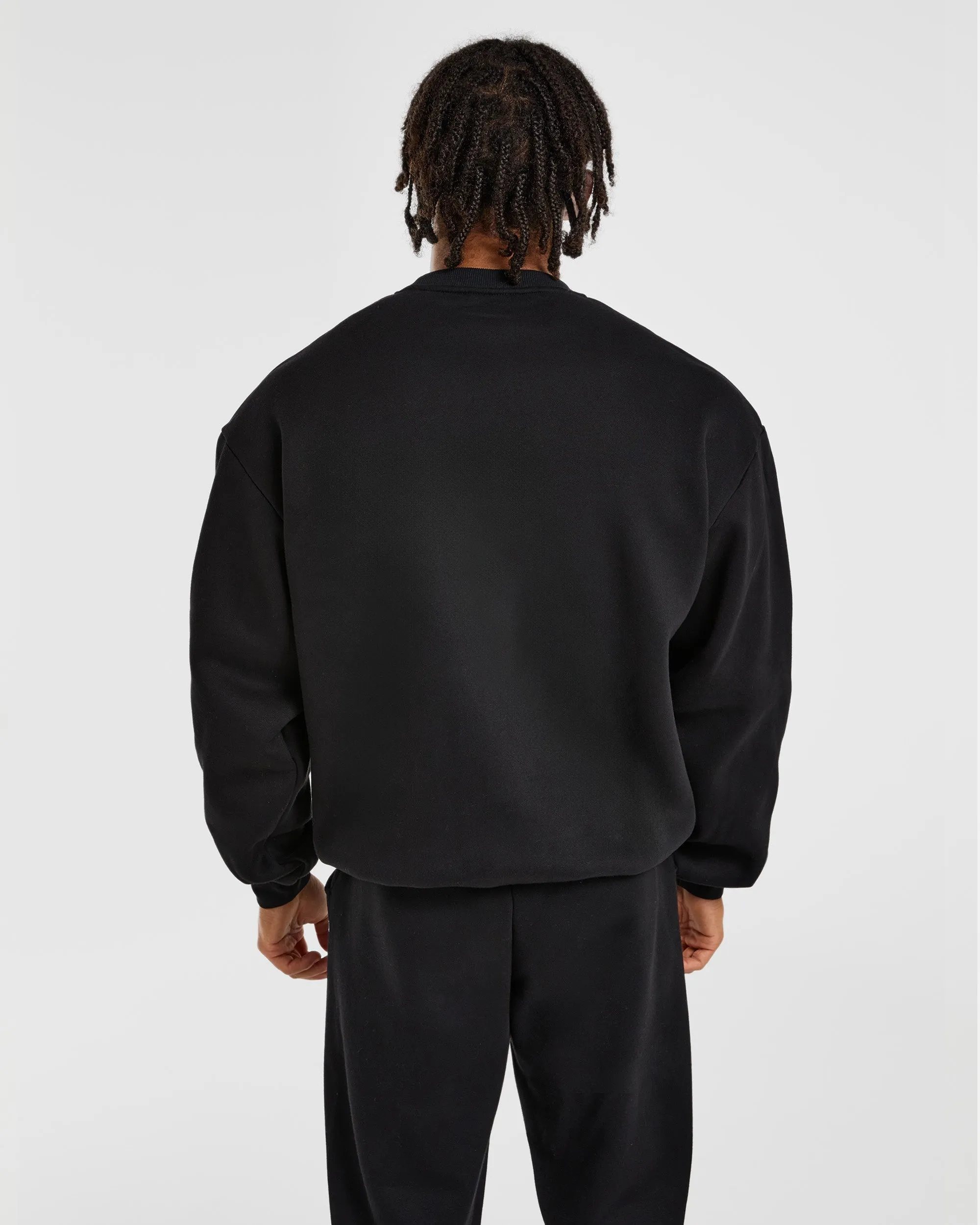 Yoke Back Design Academy Oversized Sweater - Black