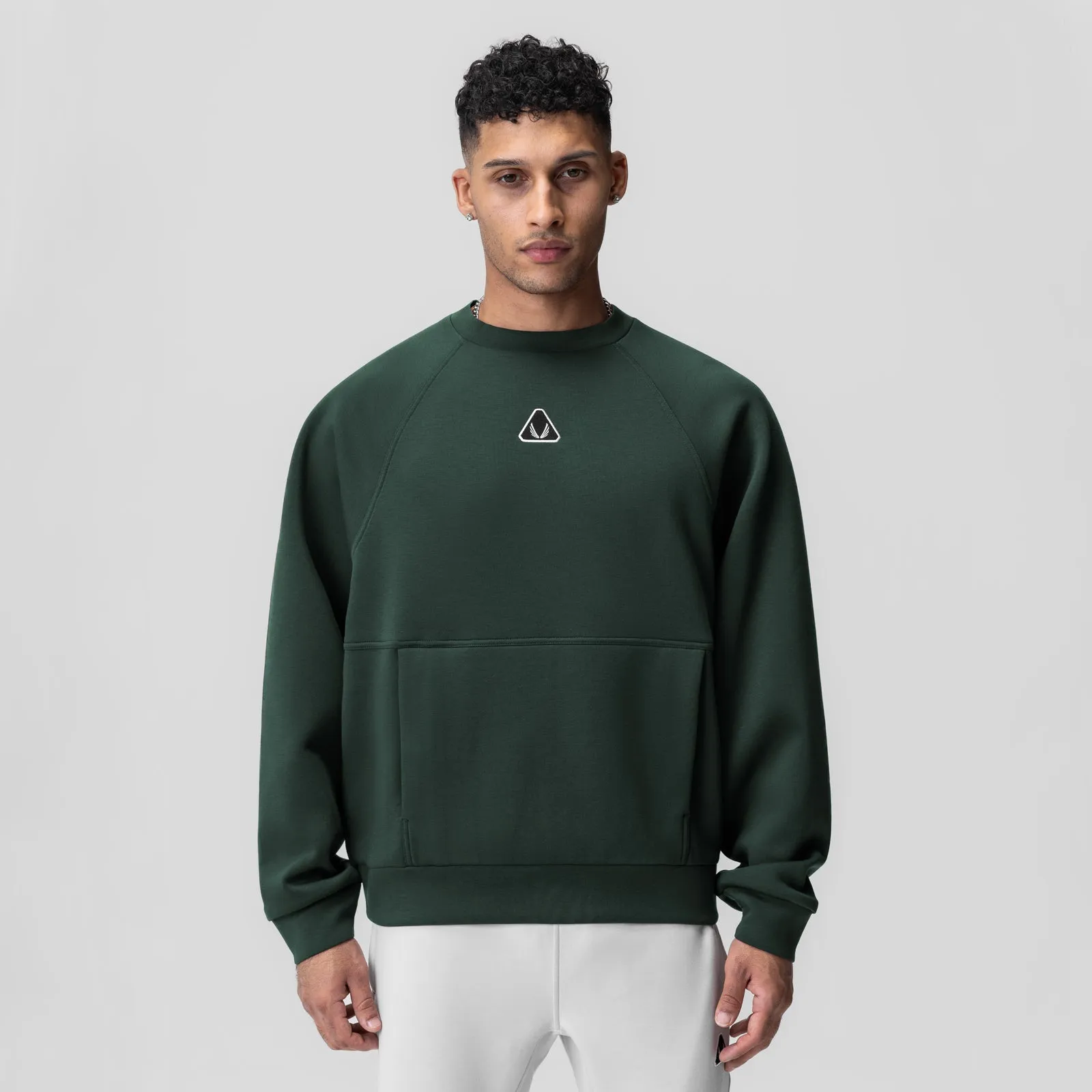 1020. Dri-Core? Oversized Crewneck - Forest Green Anti Pilling Treatment simple design