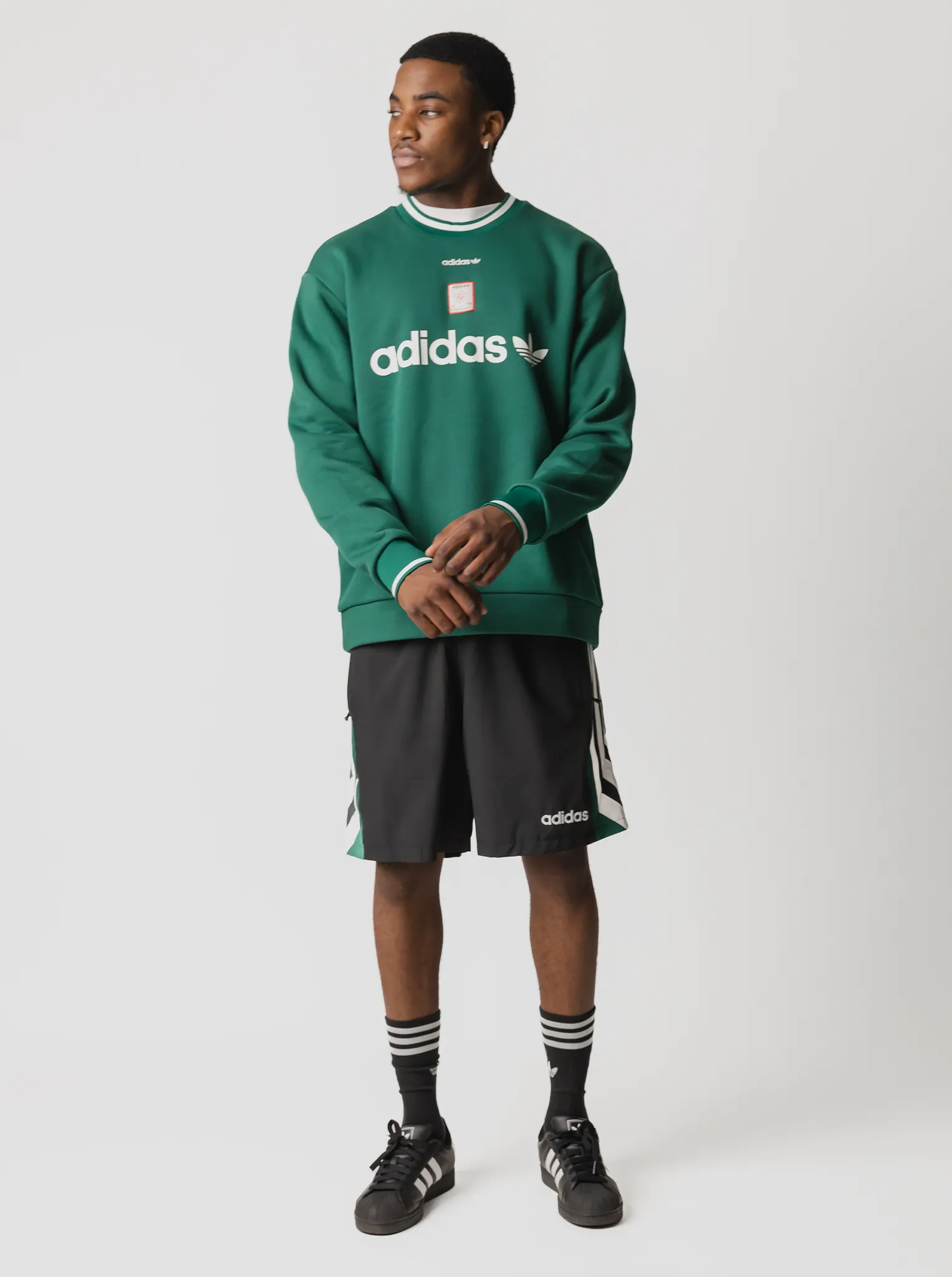 Badge Crewneck Sweatshirt Luxury Feel tall clothing