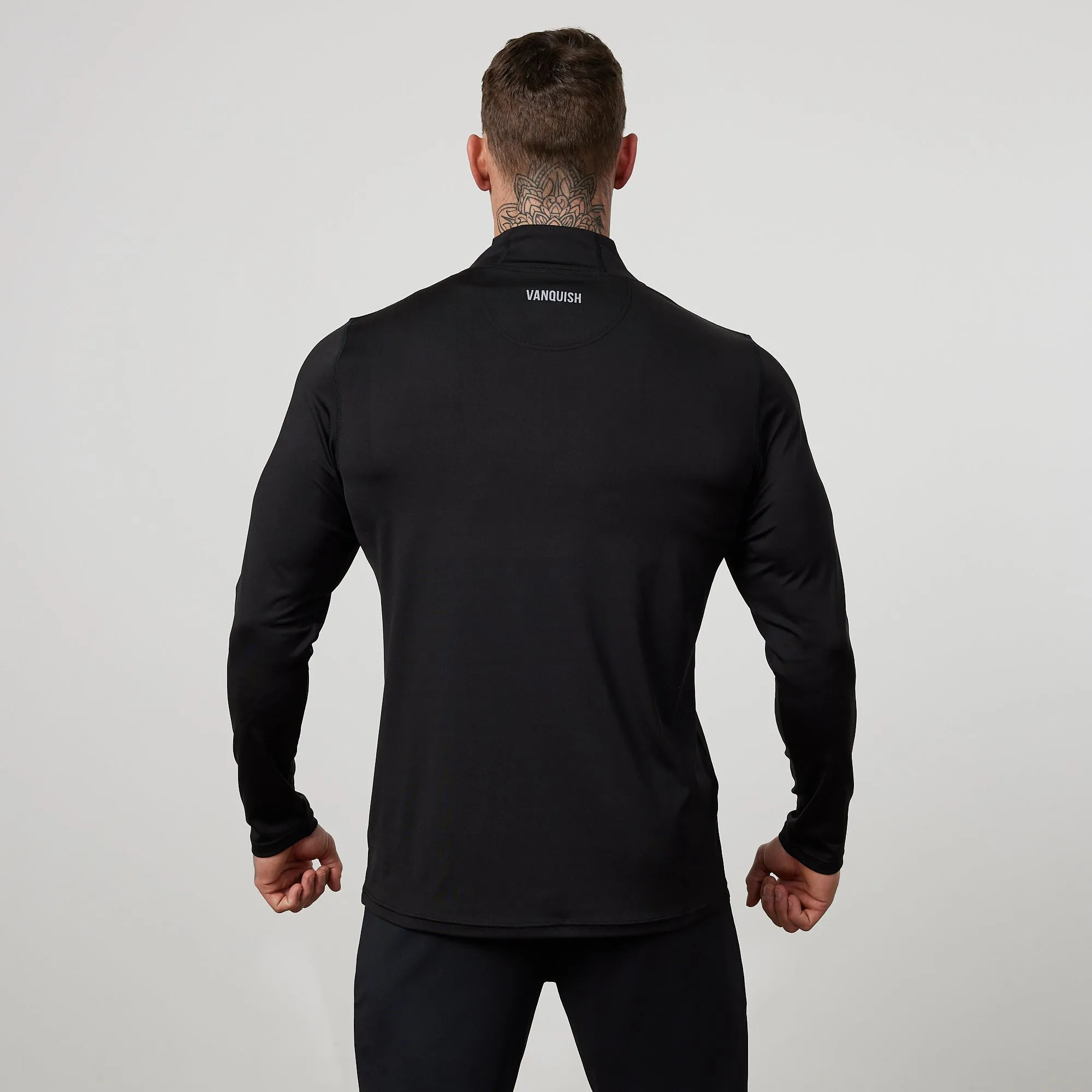 Vanquish Essential Black Performance 1/4 Zip Top Power Dressing Instant Sellout