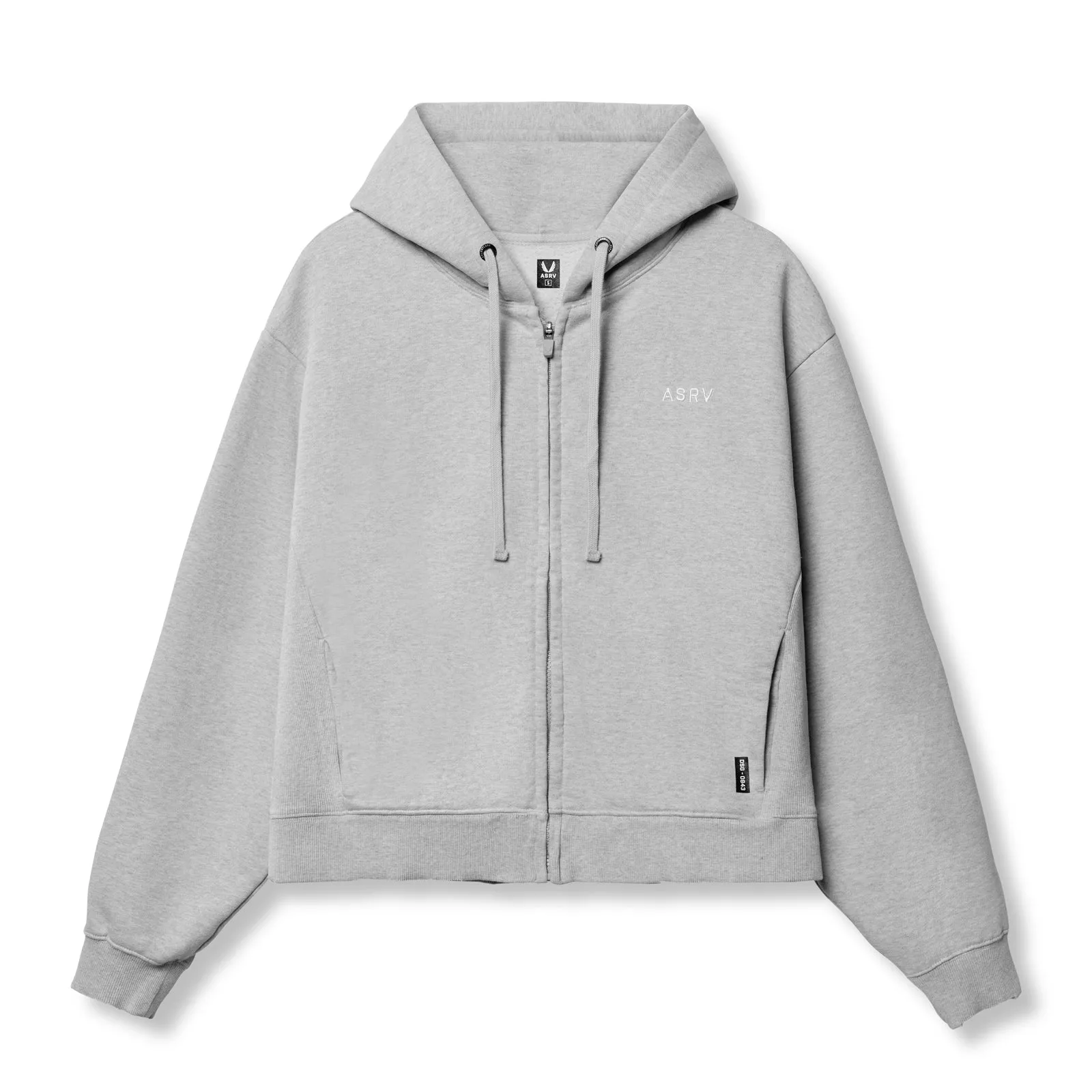 0843. Tech Essential? Distressed Full Zip Hoodie - Heather Grey Anti Static Material City Smart