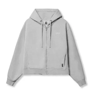 Leisure Wear 0843. Tech Essential? Distressed Full Zip Hoodie - Heather Grey